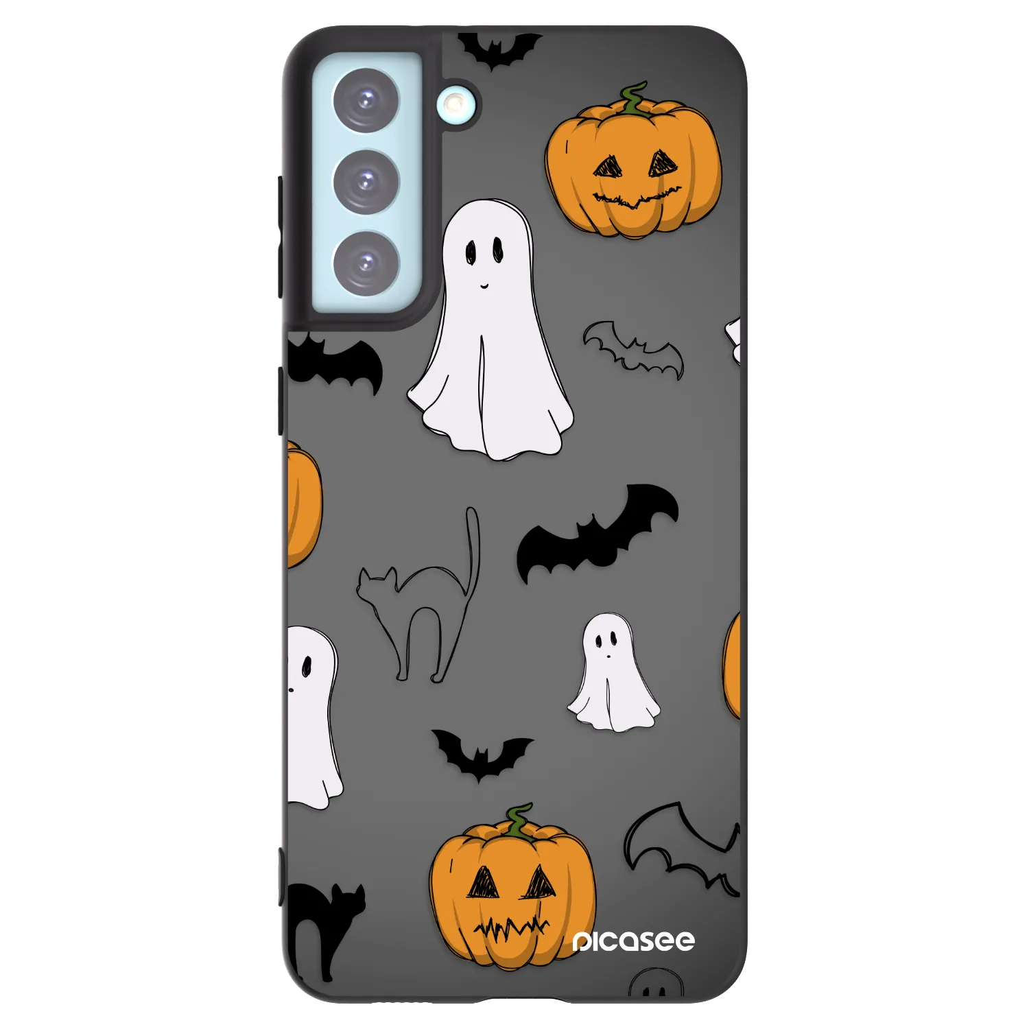 Picasee silikonski črni ovitek za Samsung Galaxy S21+ 5G G996F - Spooky crew