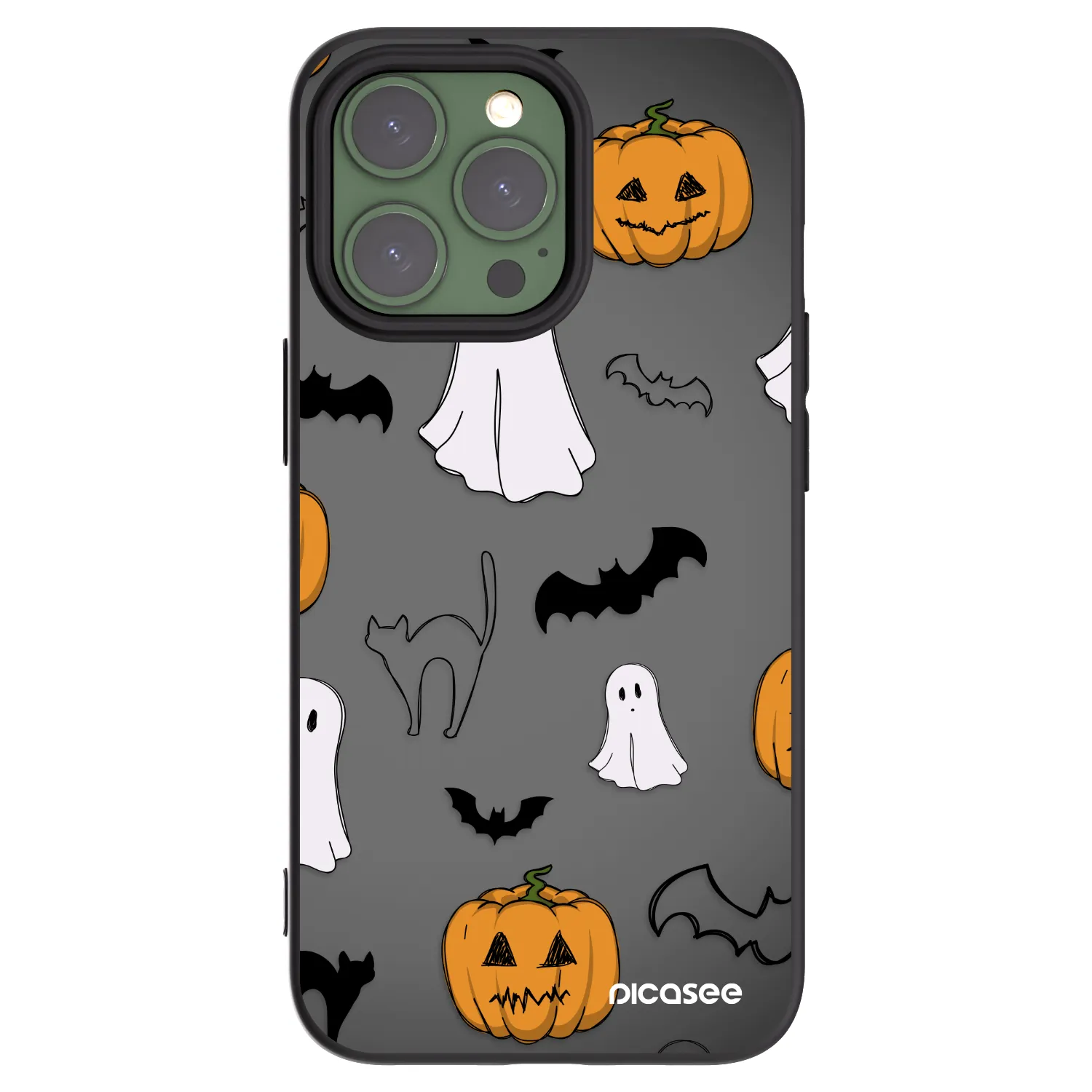 Picasee silikonski črni ovitek za Apple iPhone 13 Pro - Spooky crew
