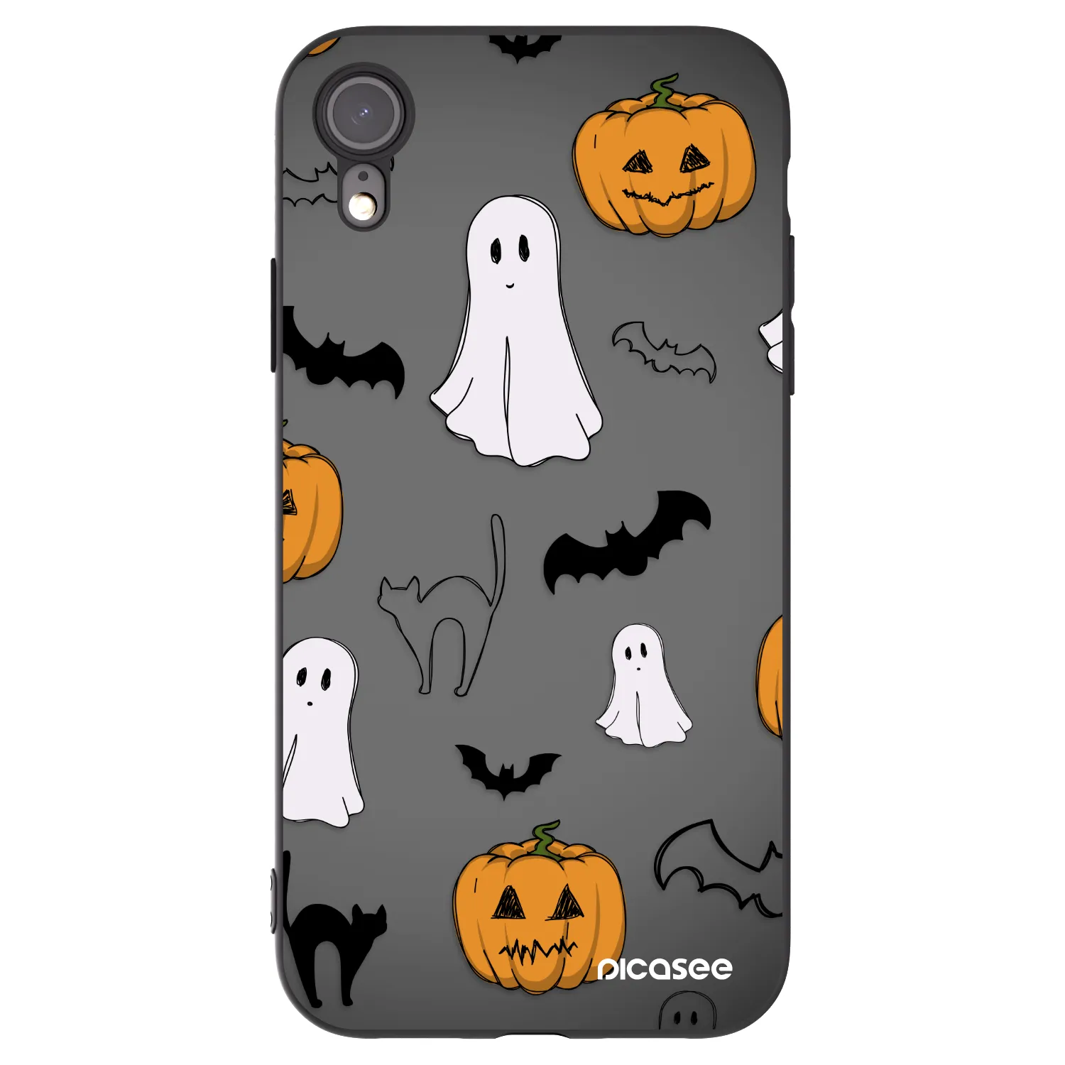 Picasee silikonski črni ovitek za Apple iPhone XR - Spooky crew