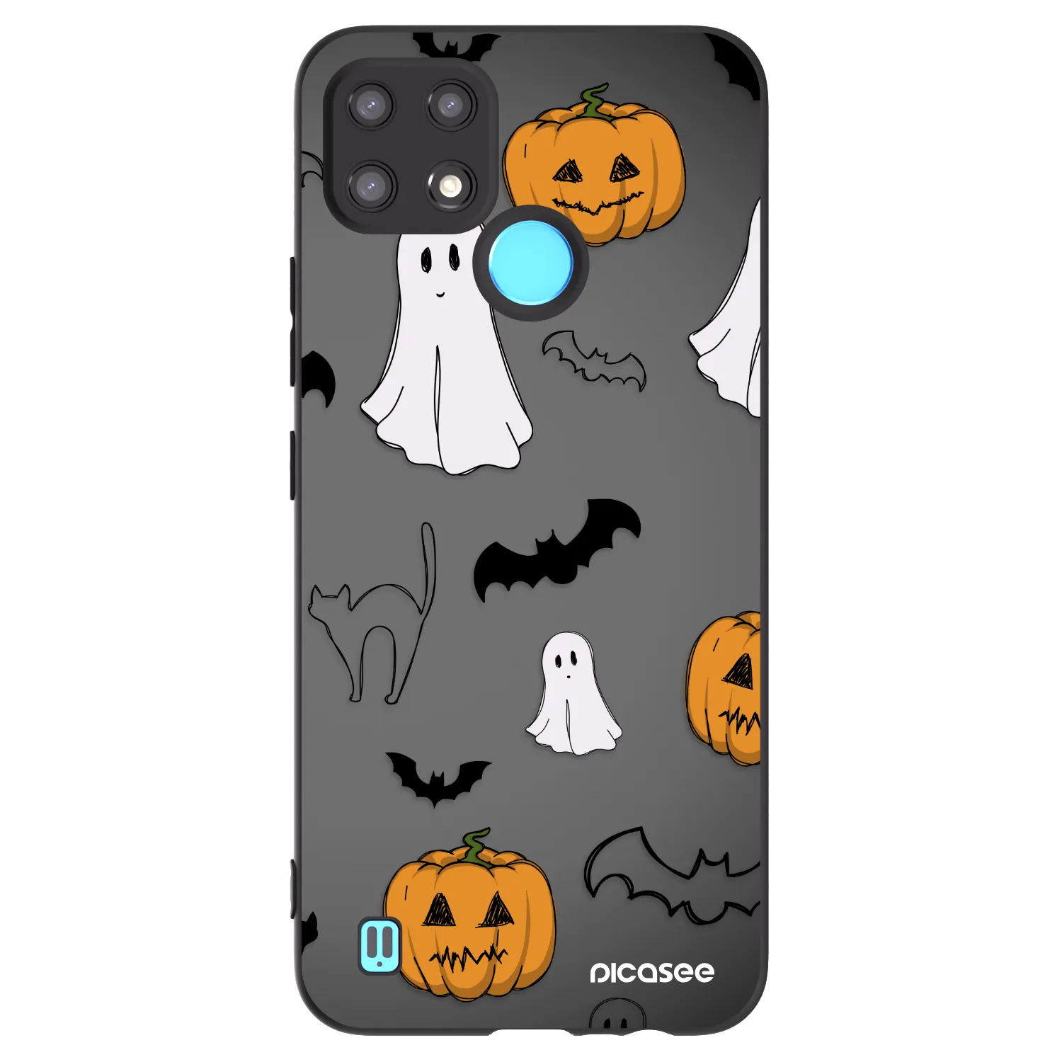 Picasee silikonski črni ovitek za Realme C21 - Spooky crew