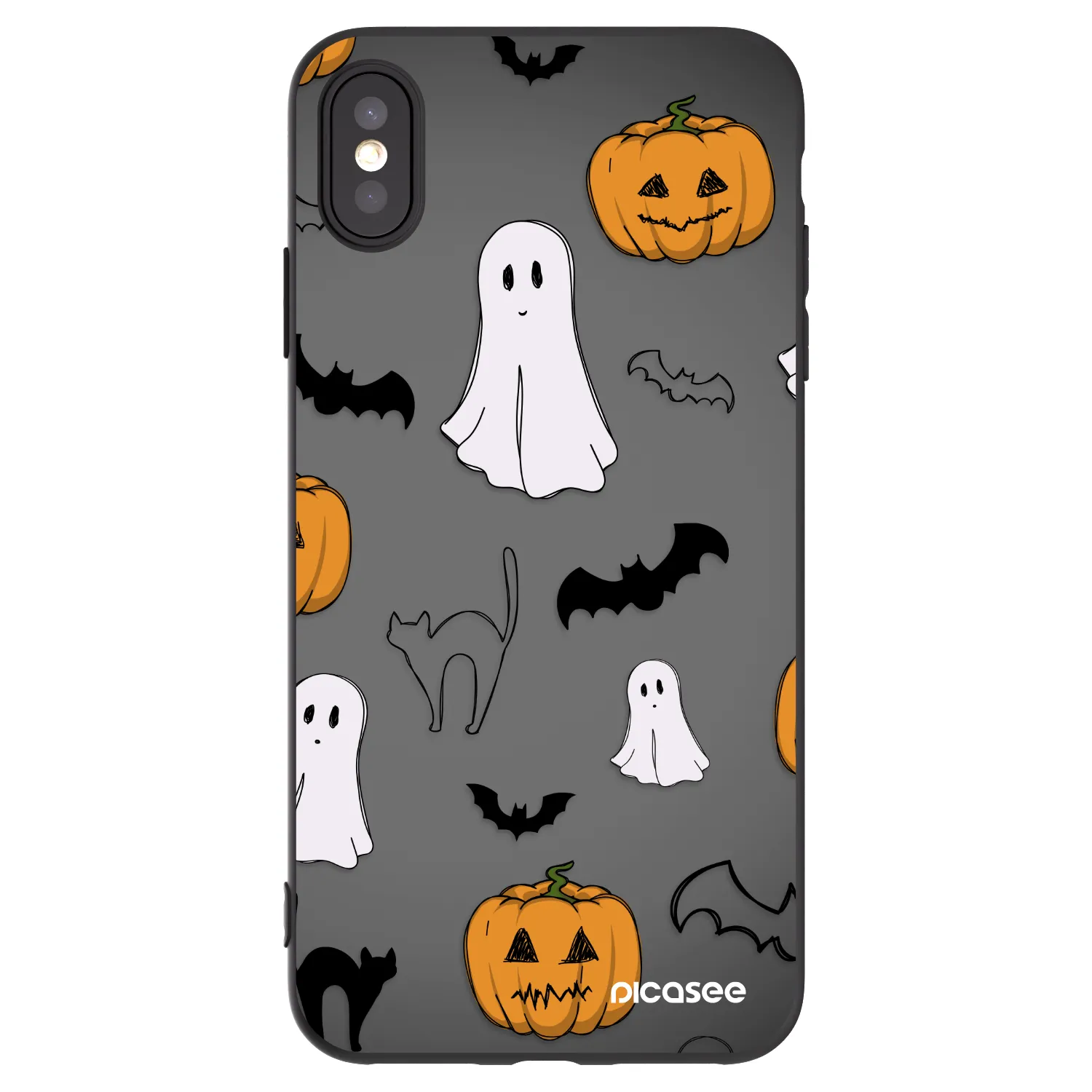 Picasee silikonski črni ovitek za Apple iPhone XS Max - Spooky crew