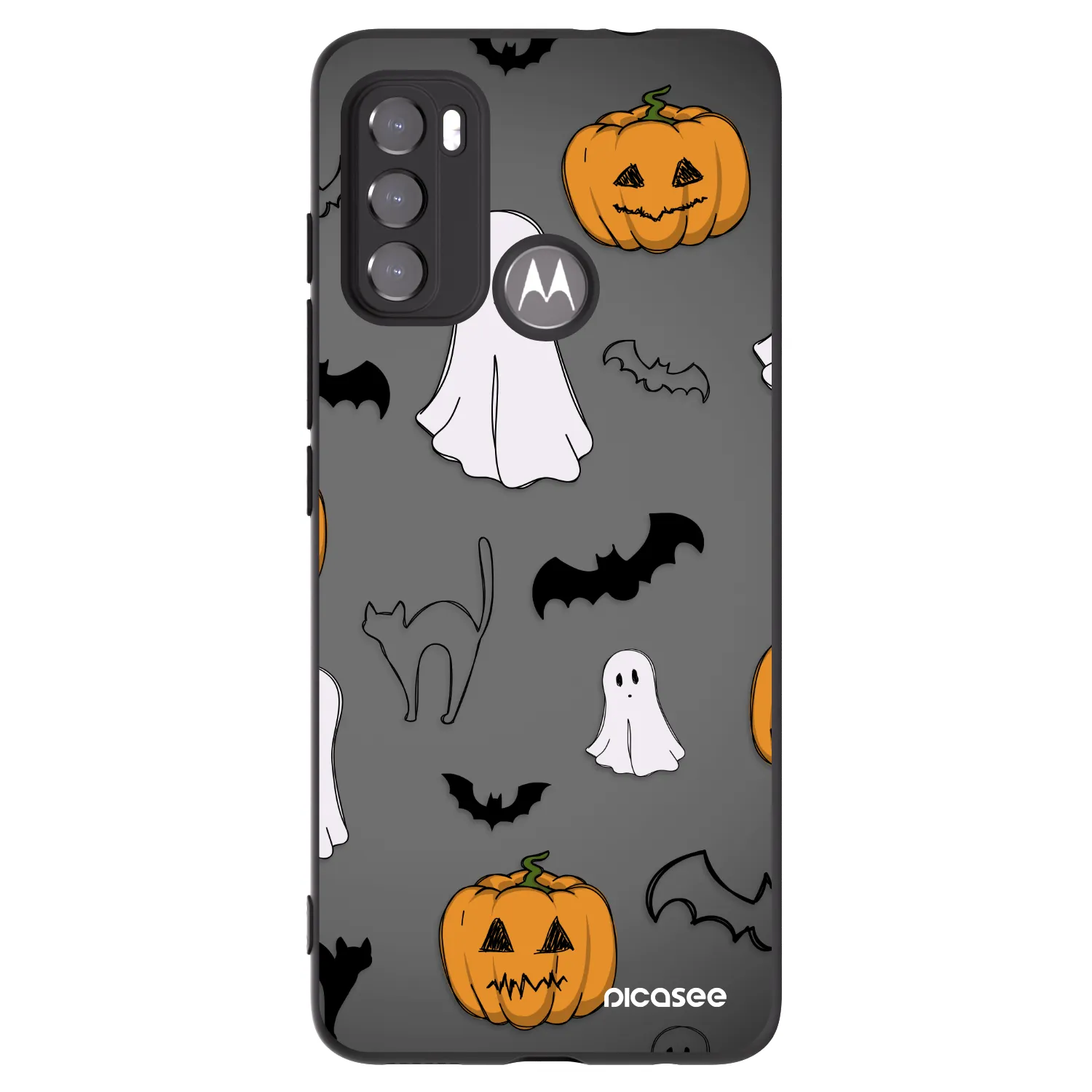 Picasee silikonski črni ovitek za Motorola Moto G60 - Spooky crew
