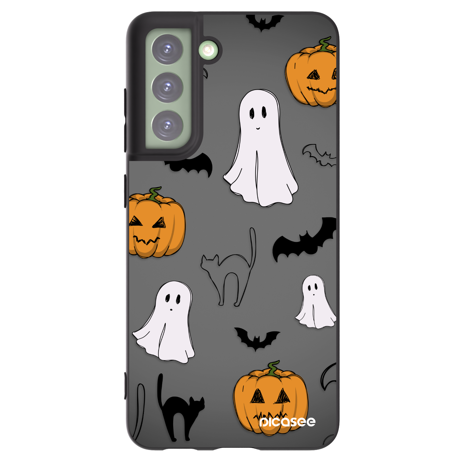Picasee silikonski črni ovitek za Samsung Galaxy S21 FE 5G - Spooky crew