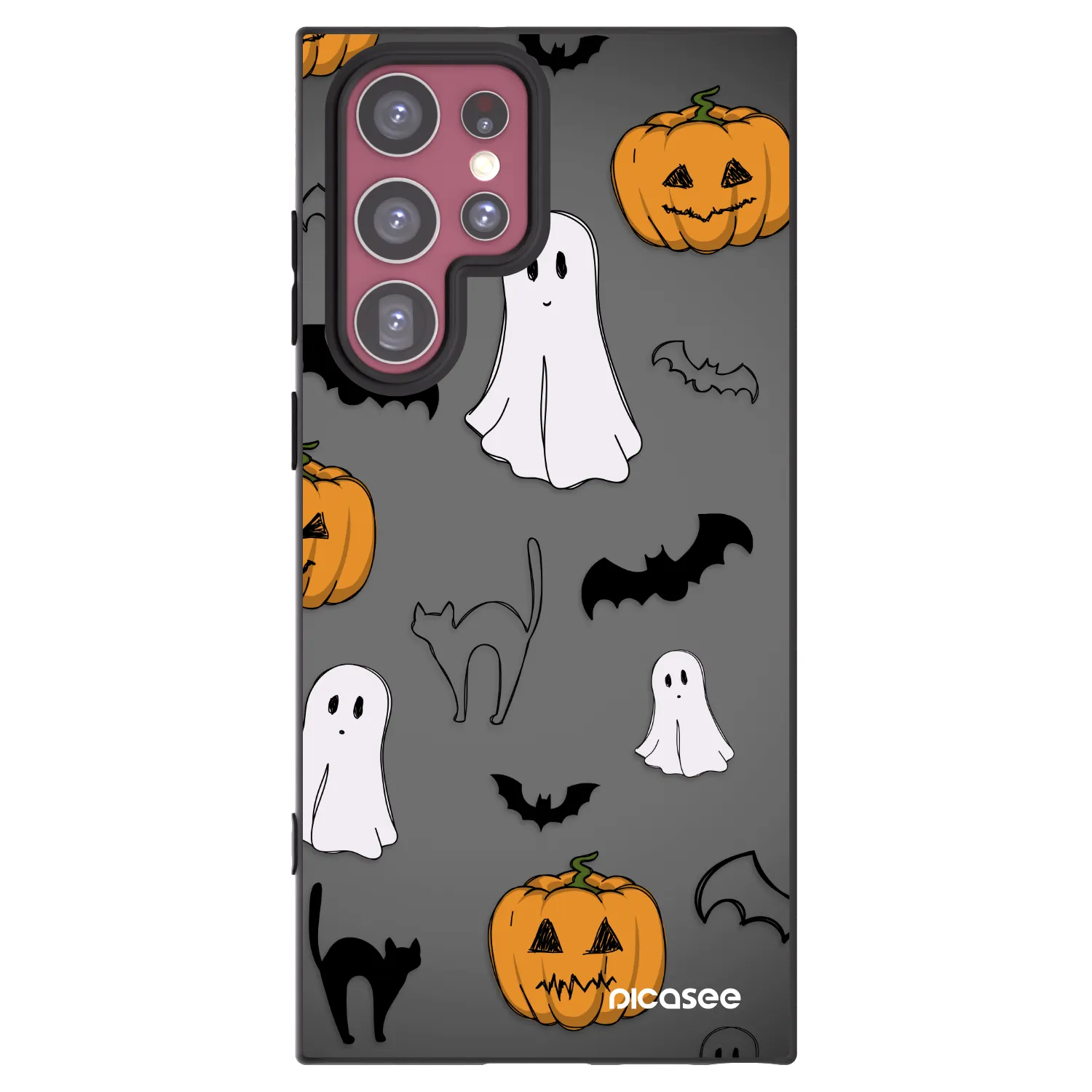 Picasee silikonski črni ovitek za Samsung Galaxy S22 Ultra 5G - Spooky crew