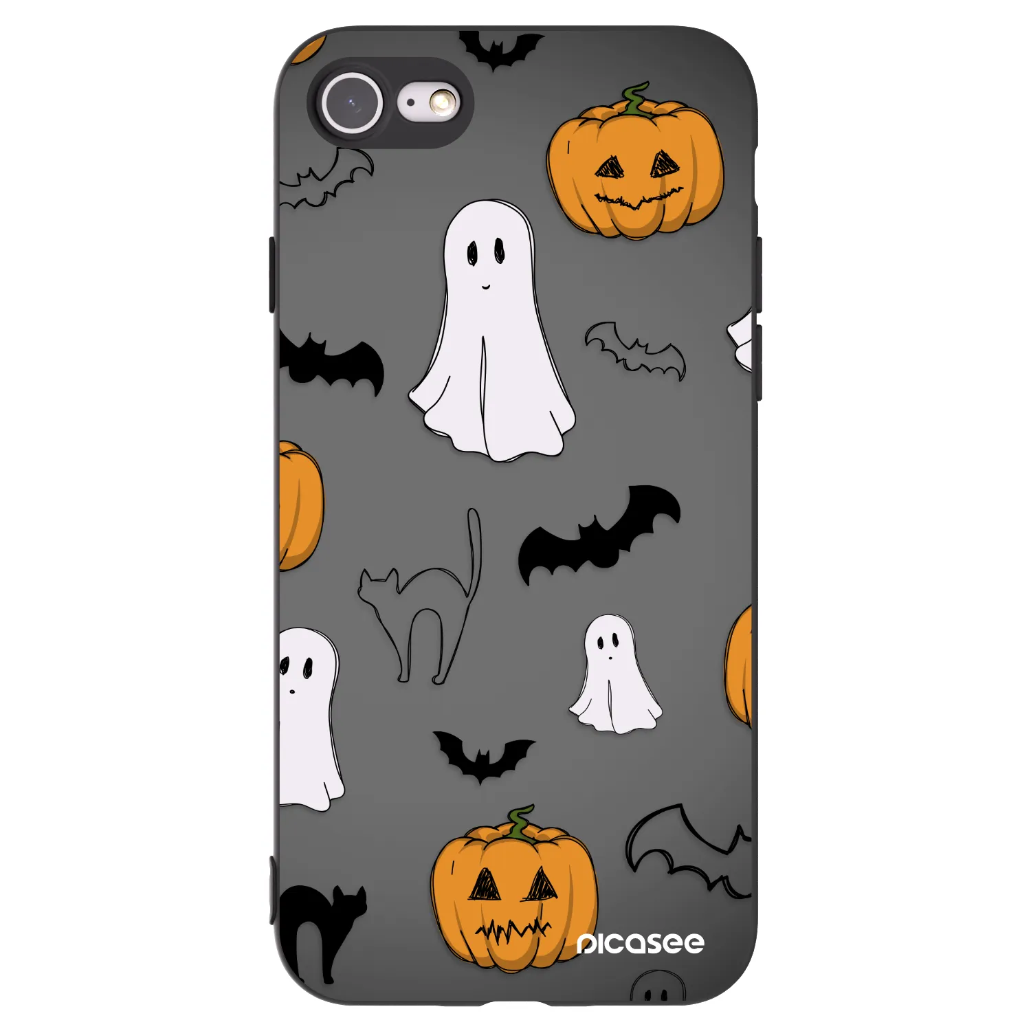 Picasee silikonski črni ovitek za Apple iPhone SE 2022 - Spooky crew