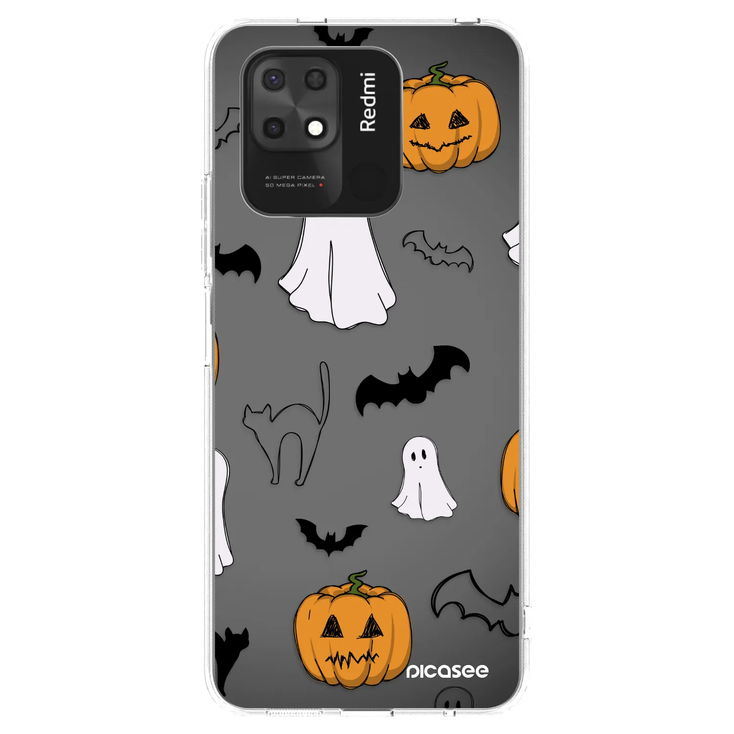 Picasee silikonski prozorni ovitek za Xiaomi Redmi 10C - Spooky crew