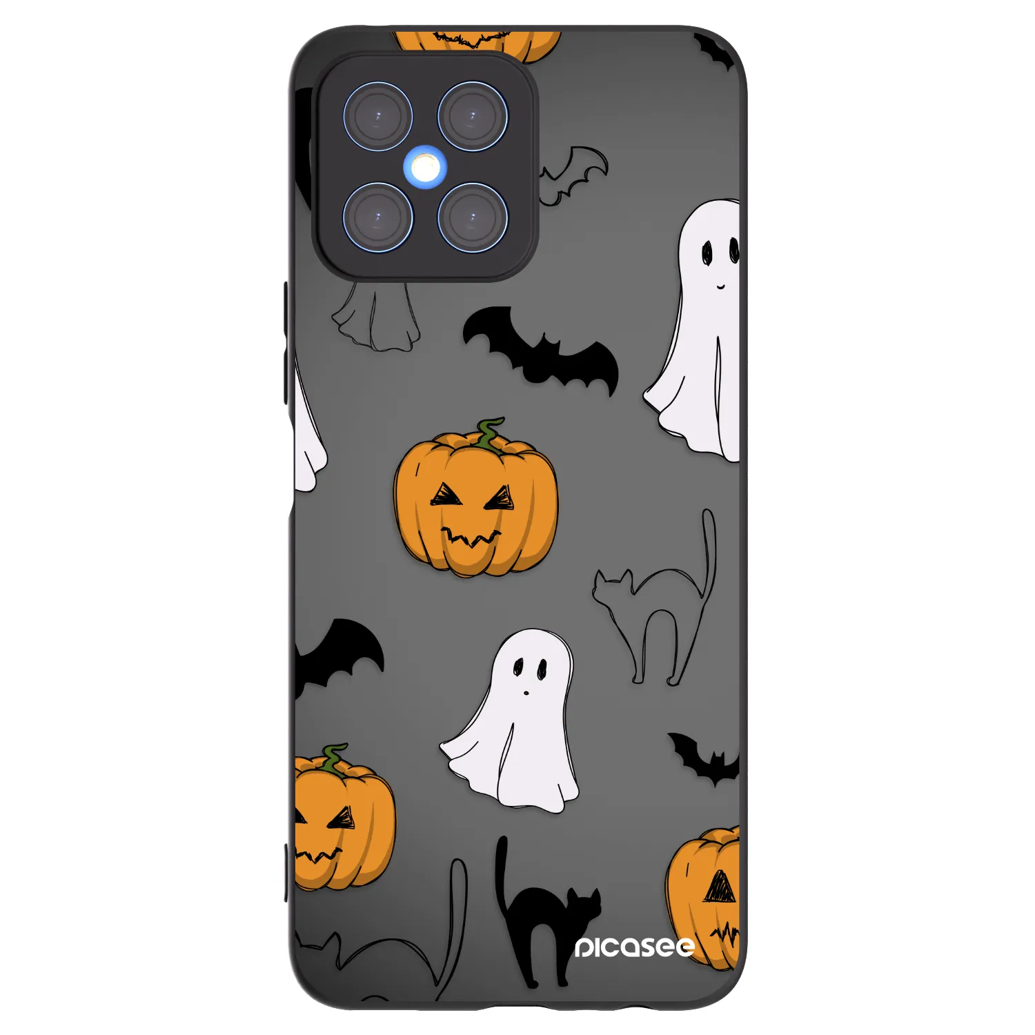 Picasee silikonski črni ovitek za Honor X8 4G - Spooky crew