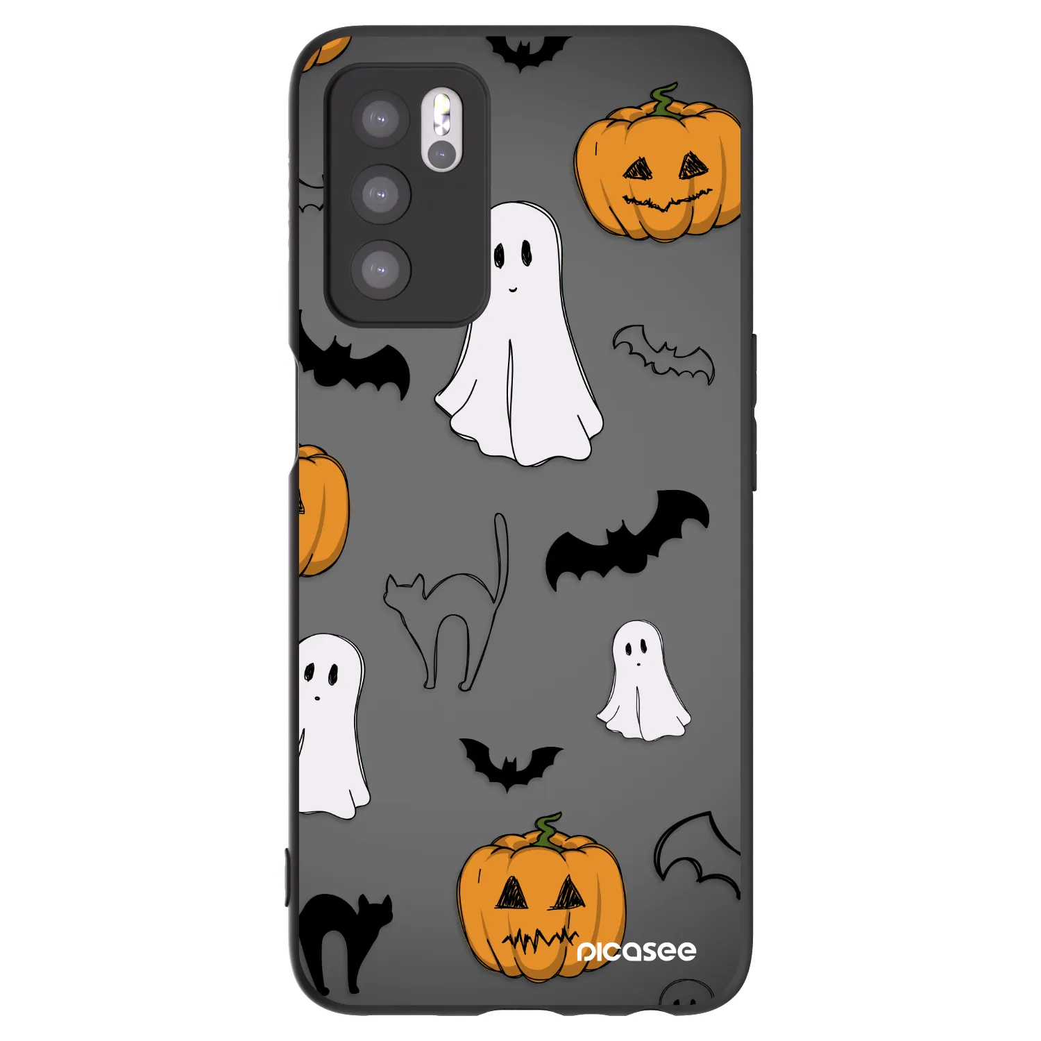 Picasee silikonski črni ovitek za OPPO A16 - Spooky crew