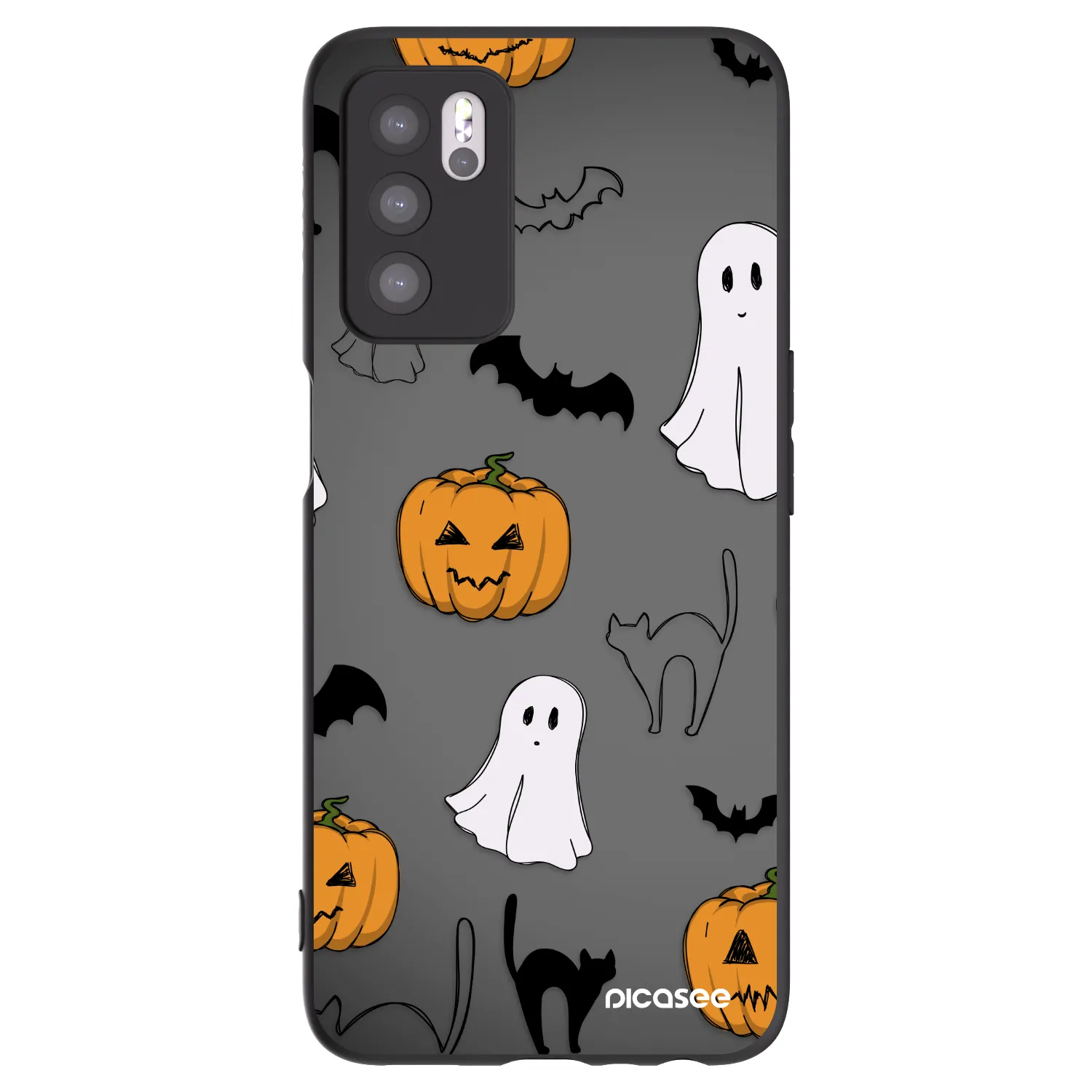 Picasee silikonski črni ovitek za OPPO A16s - Spooky crew