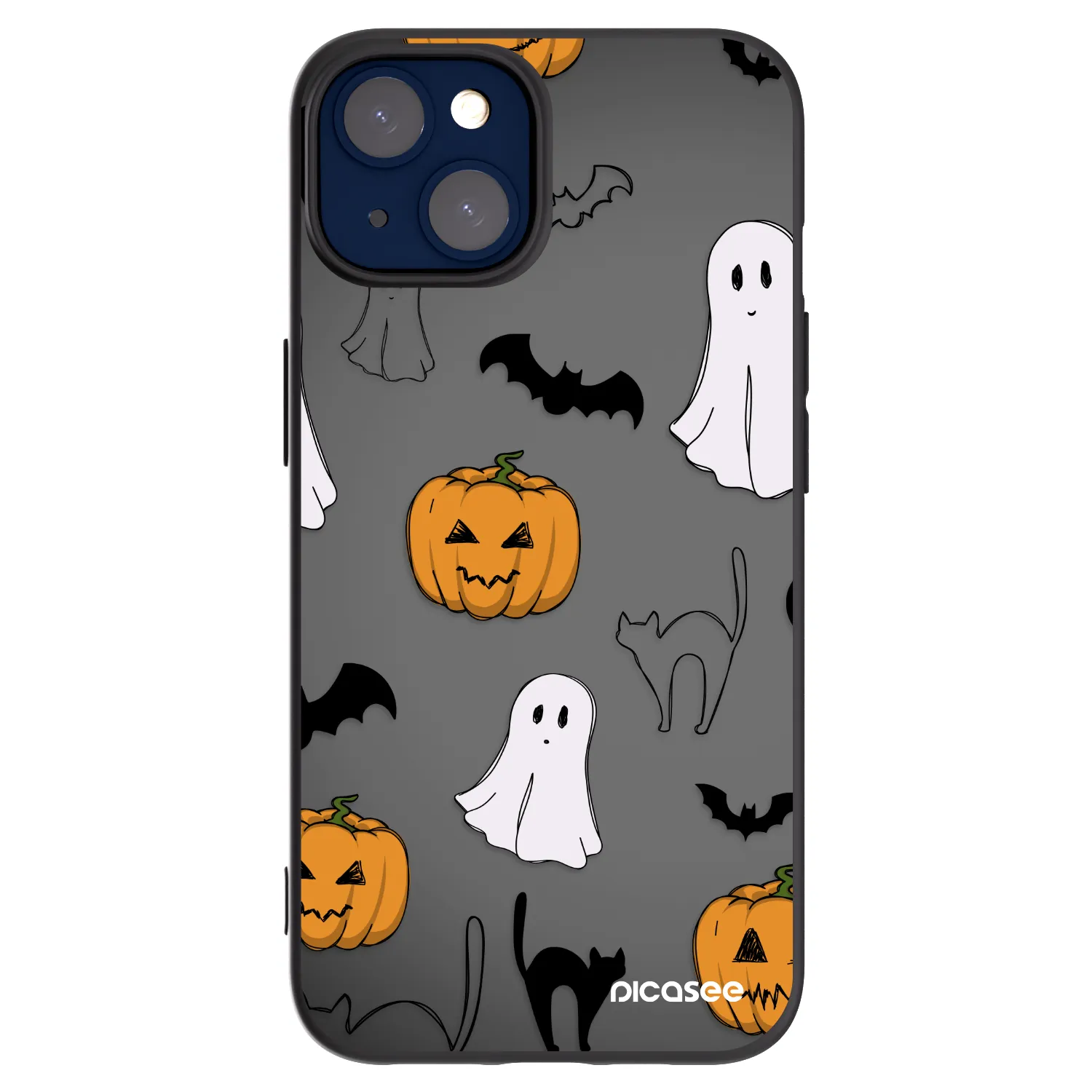 Picasee silikonski črni ovitek za Apple iPhone 14 - Spooky crew