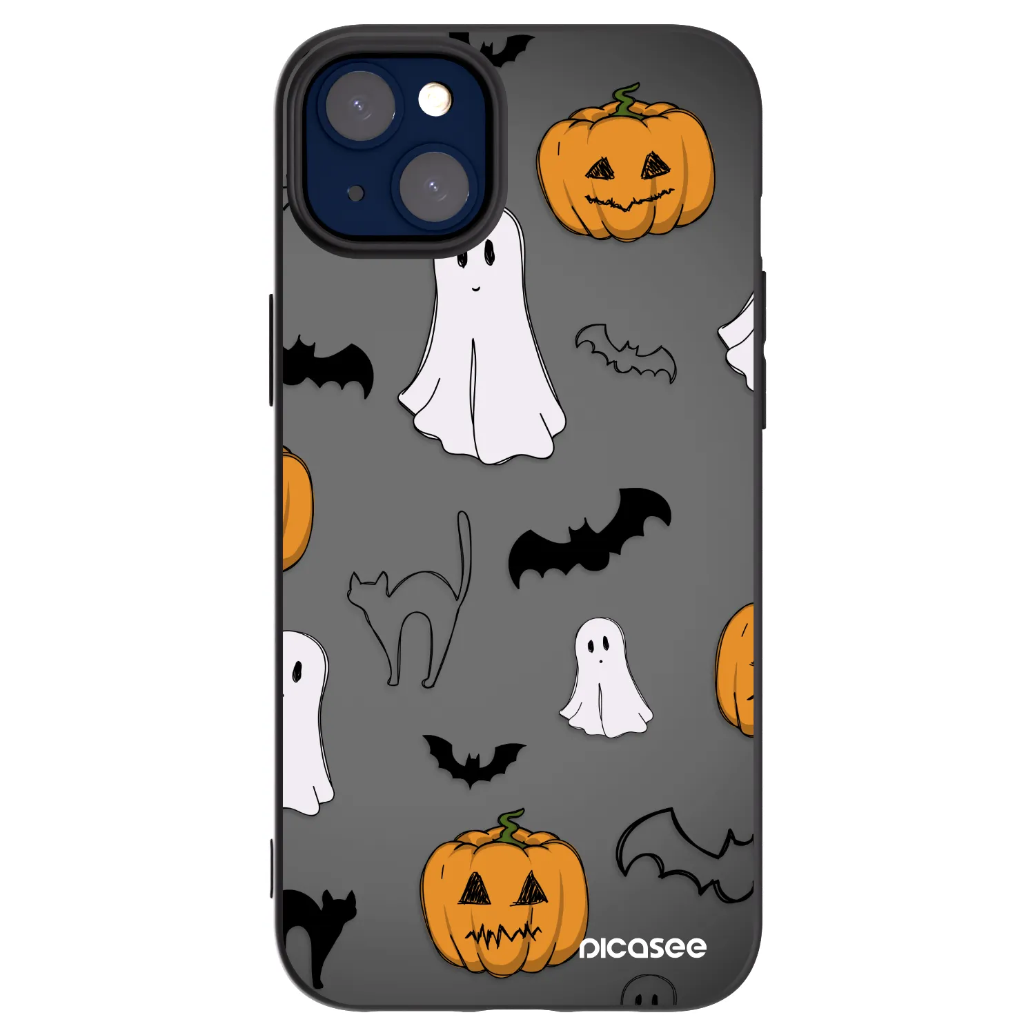 Picasee silikonski črni ovitek za Apple iPhone 14 Plus - Spooky crew