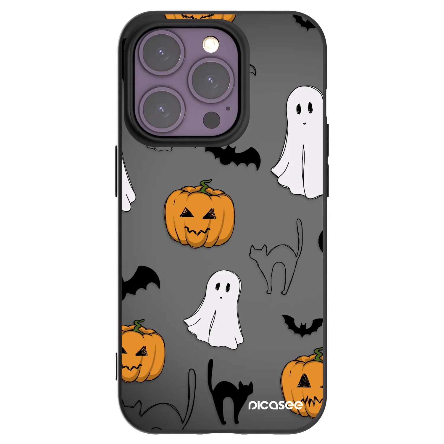 Picasee silikonski črni ovitek za Apple iPhone 14 Pro - Spooky crew
