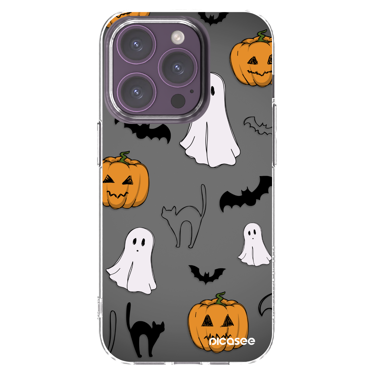 Picasee silikonski prozorni ovitek za Apple iPhone 14 Pro - Spooky crew