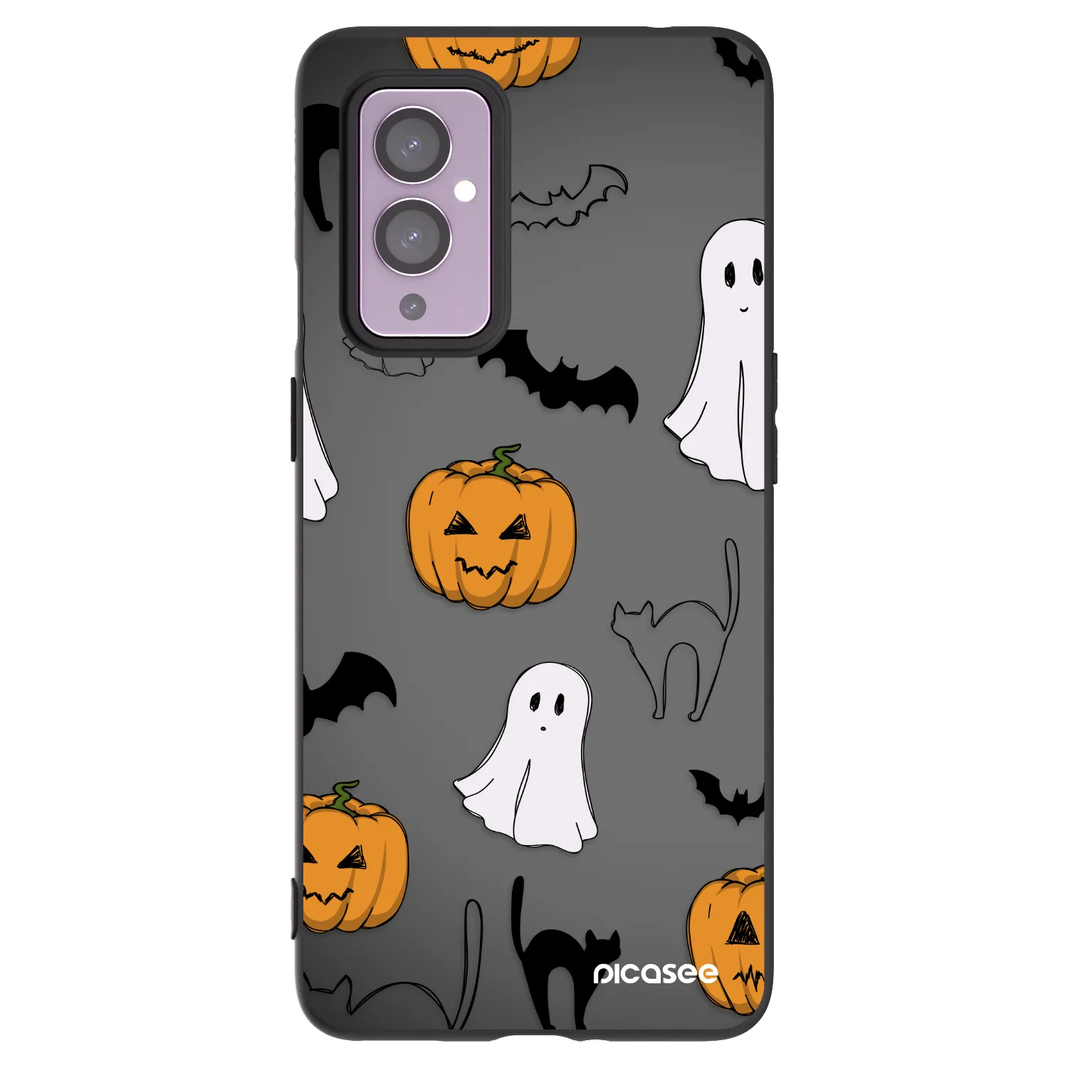 Picasee silikonski črni ovitek za OnePlus 9 - Spooky crew