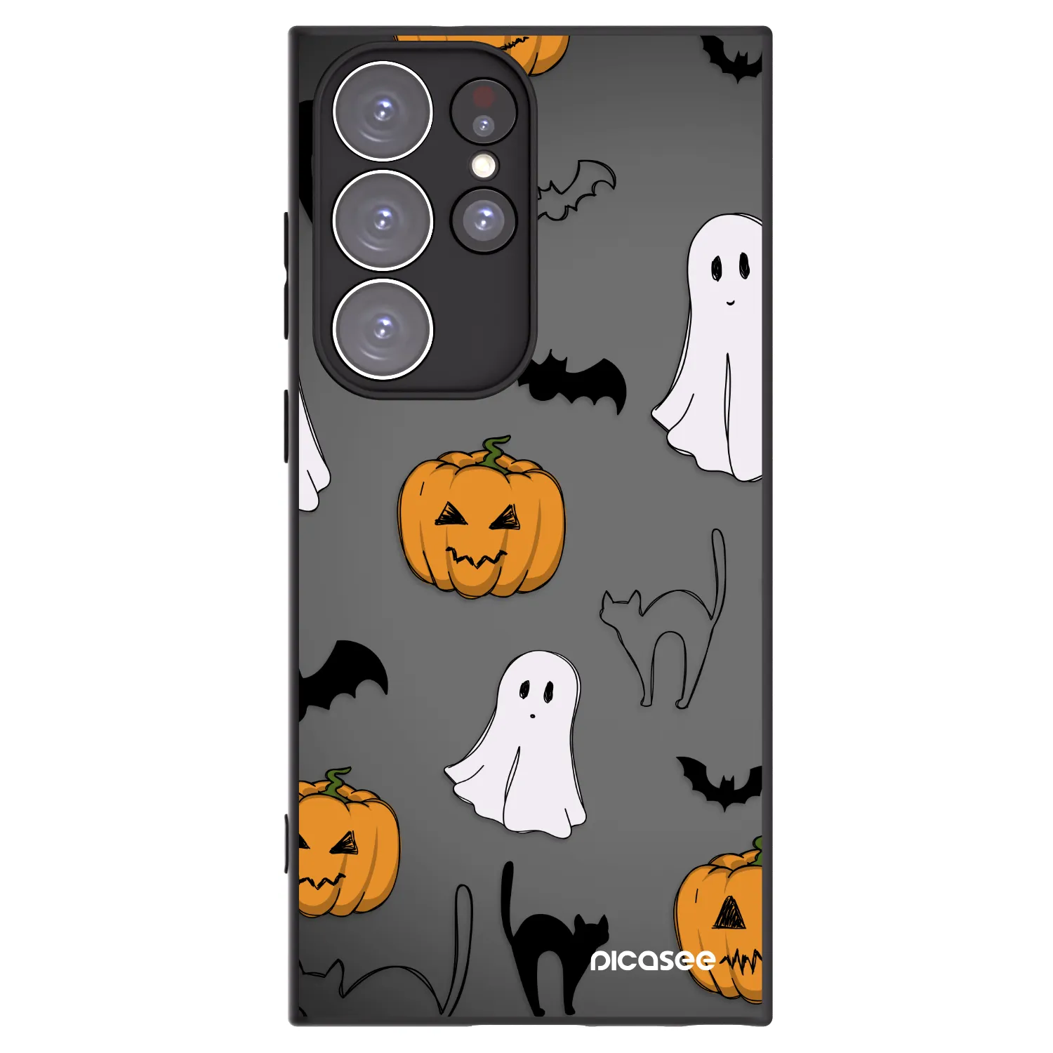 Picasee silikonski črni ovitek za Samsung Galaxy S23 Ultra 5G - Spooky crew
