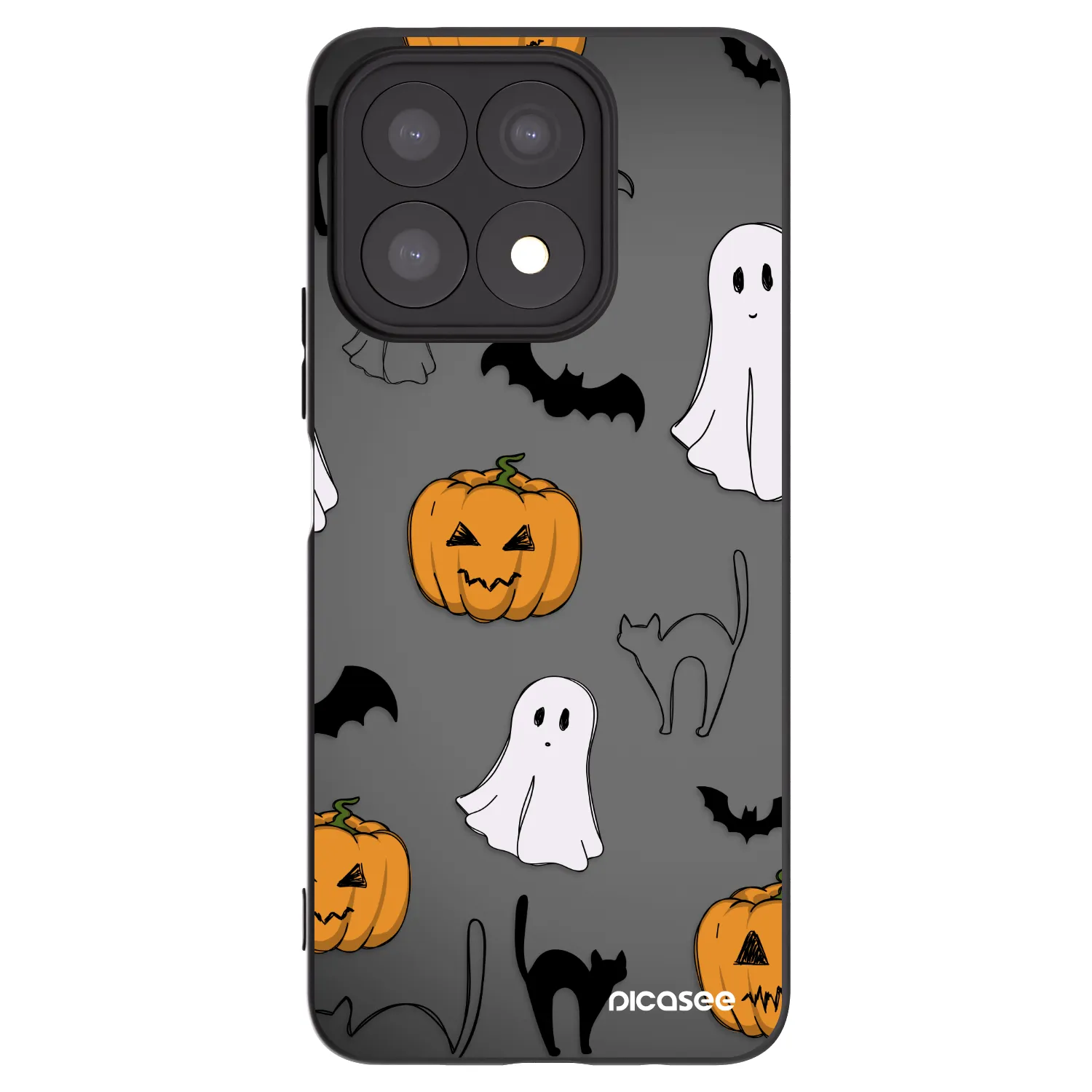 Picasee silikonski črni ovitek za Honor X8a - Spooky crew
