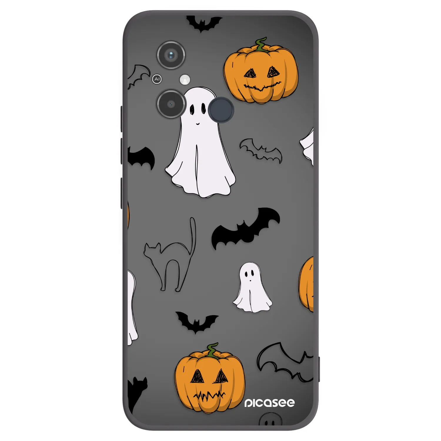 Picasee silikonski črni ovitek za Xiaomi Redmi 12C - Spooky crew