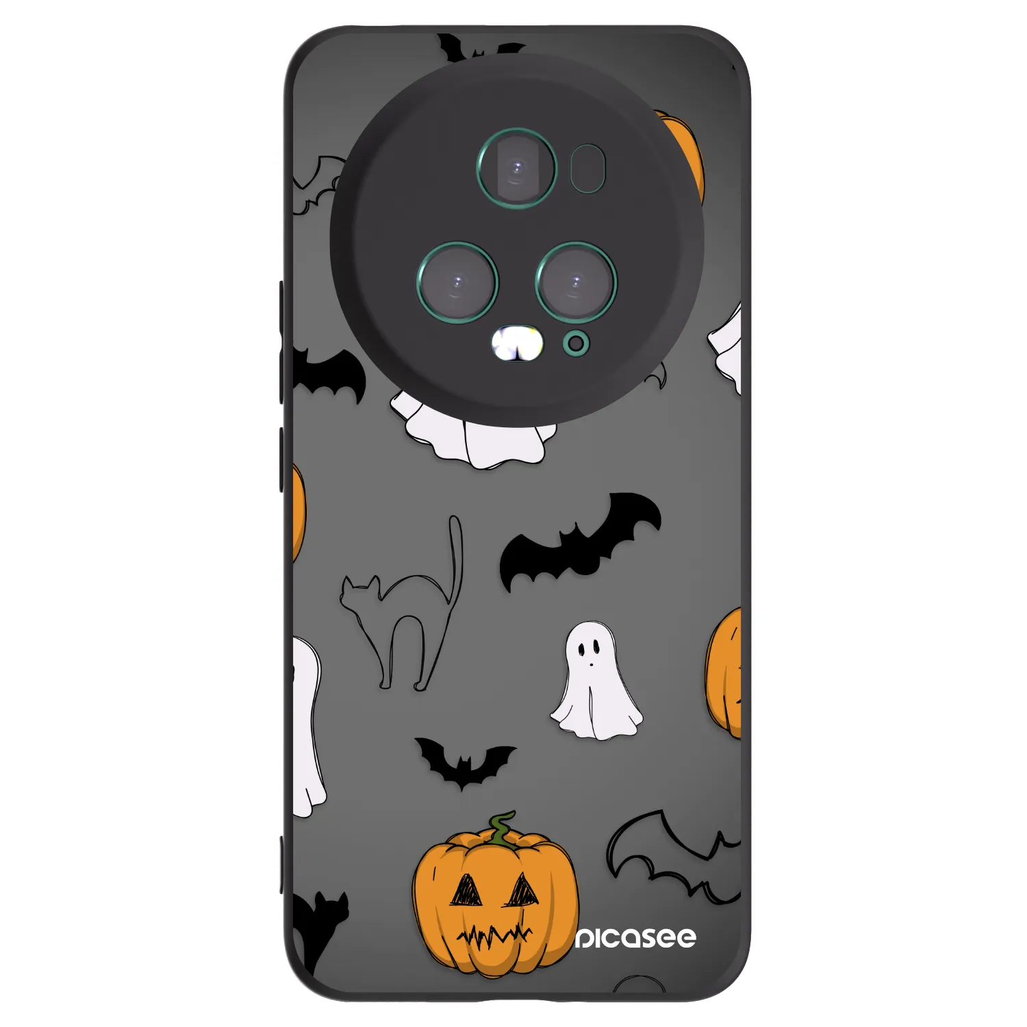 Picasee silikonski črni ovitek za Honor Magic5 Pro - Spooky crew