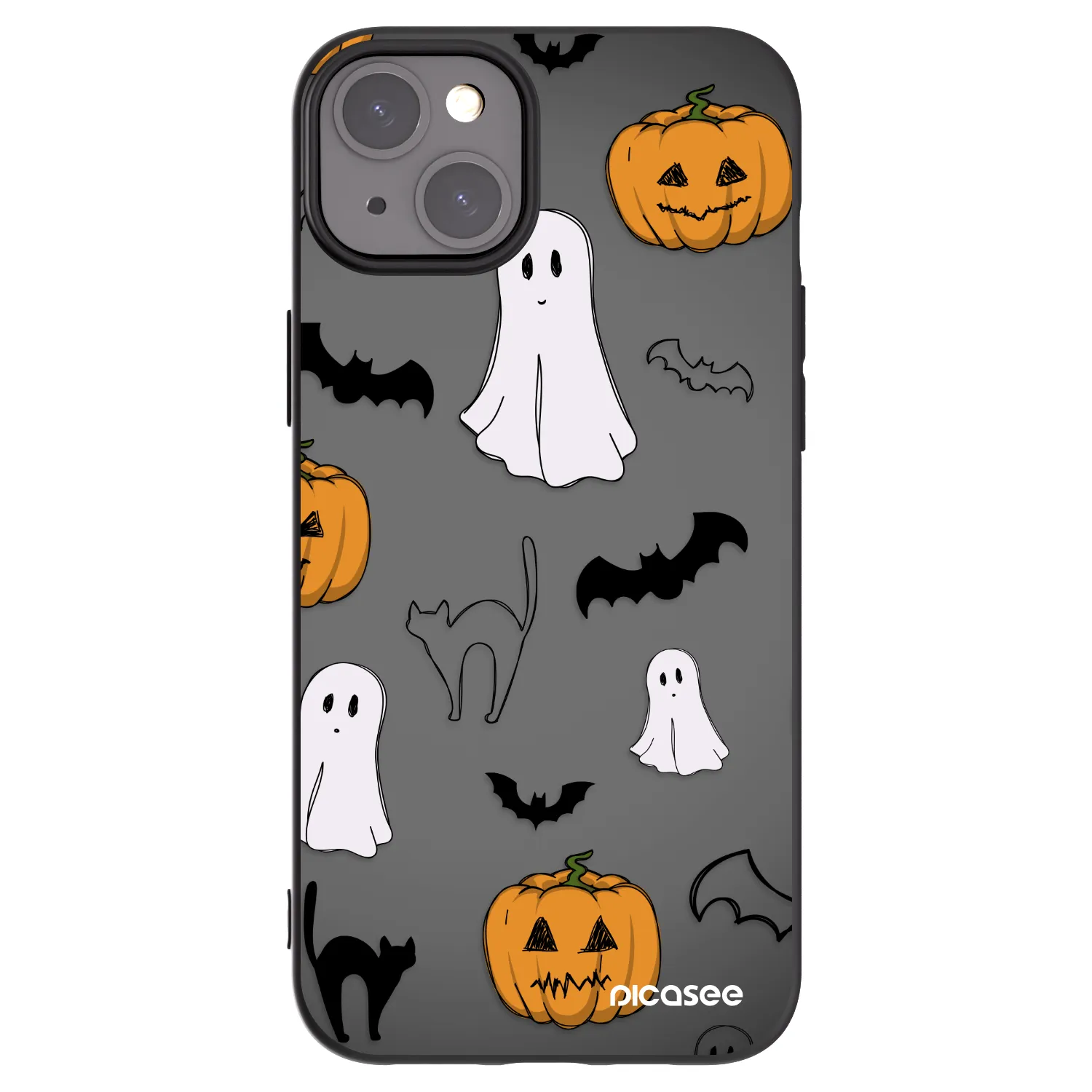 Picasee silikonski črni ovitek za Apple iPhone 15 Plus - Spooky crew
