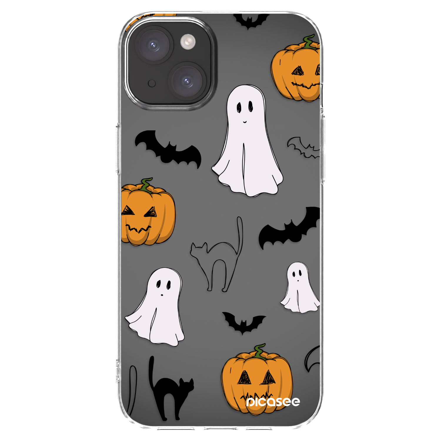 Picasee silikonski prozorni ovitek za Apple iPhone 15 Plus - Spooky crew