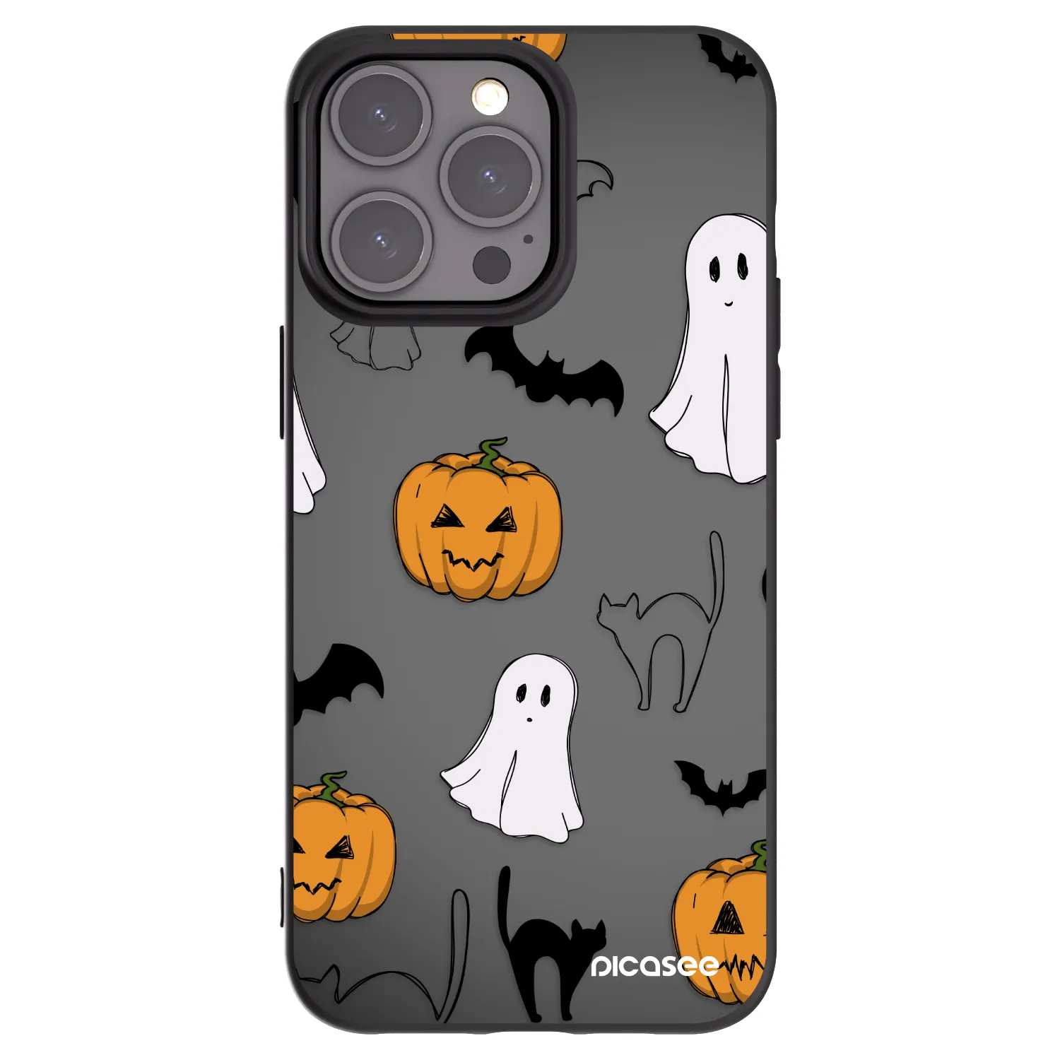 Picasee silikonski črni ovitek za Apple iPhone 15 Pro Max - Spooky crew
