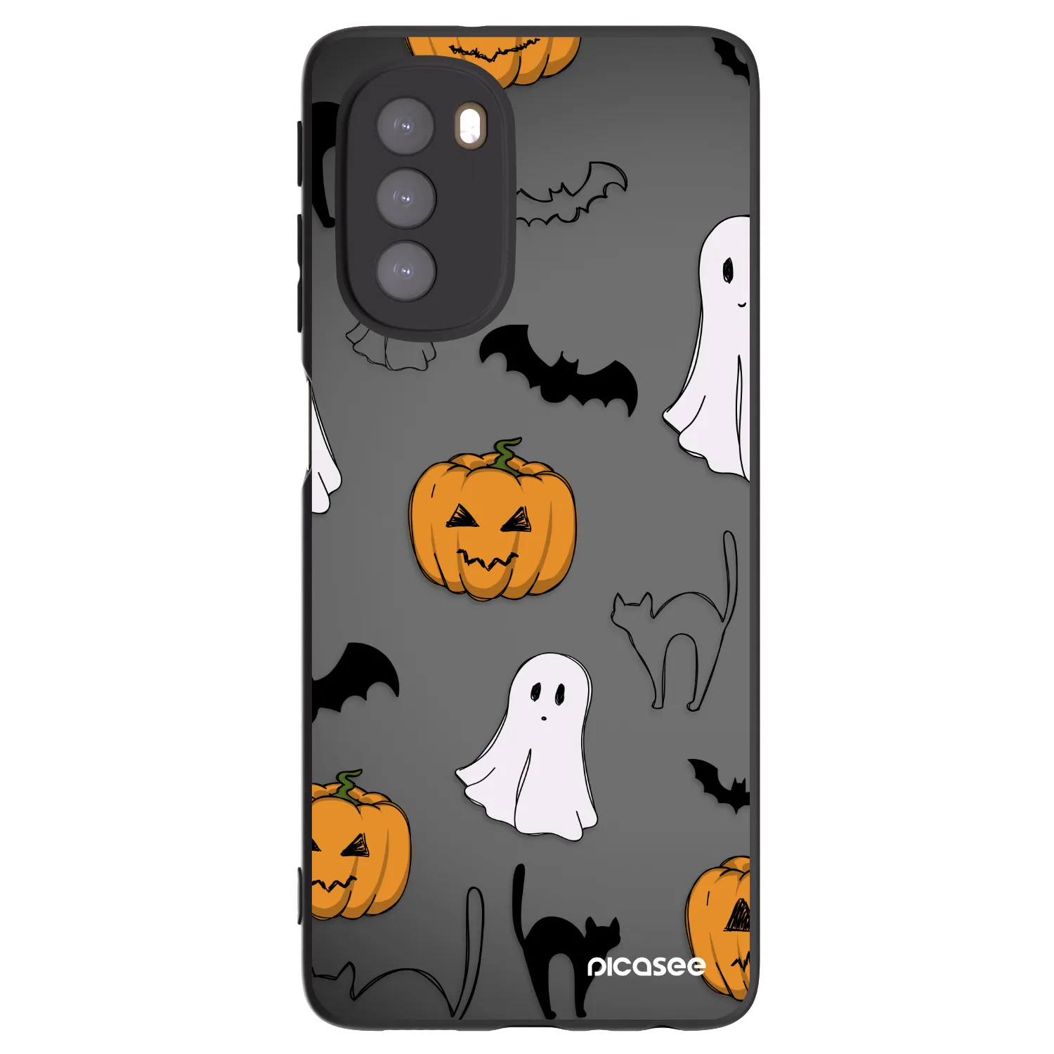 Picasee silikonski črni ovitek za Motorola Moto G51 - Spooky crew