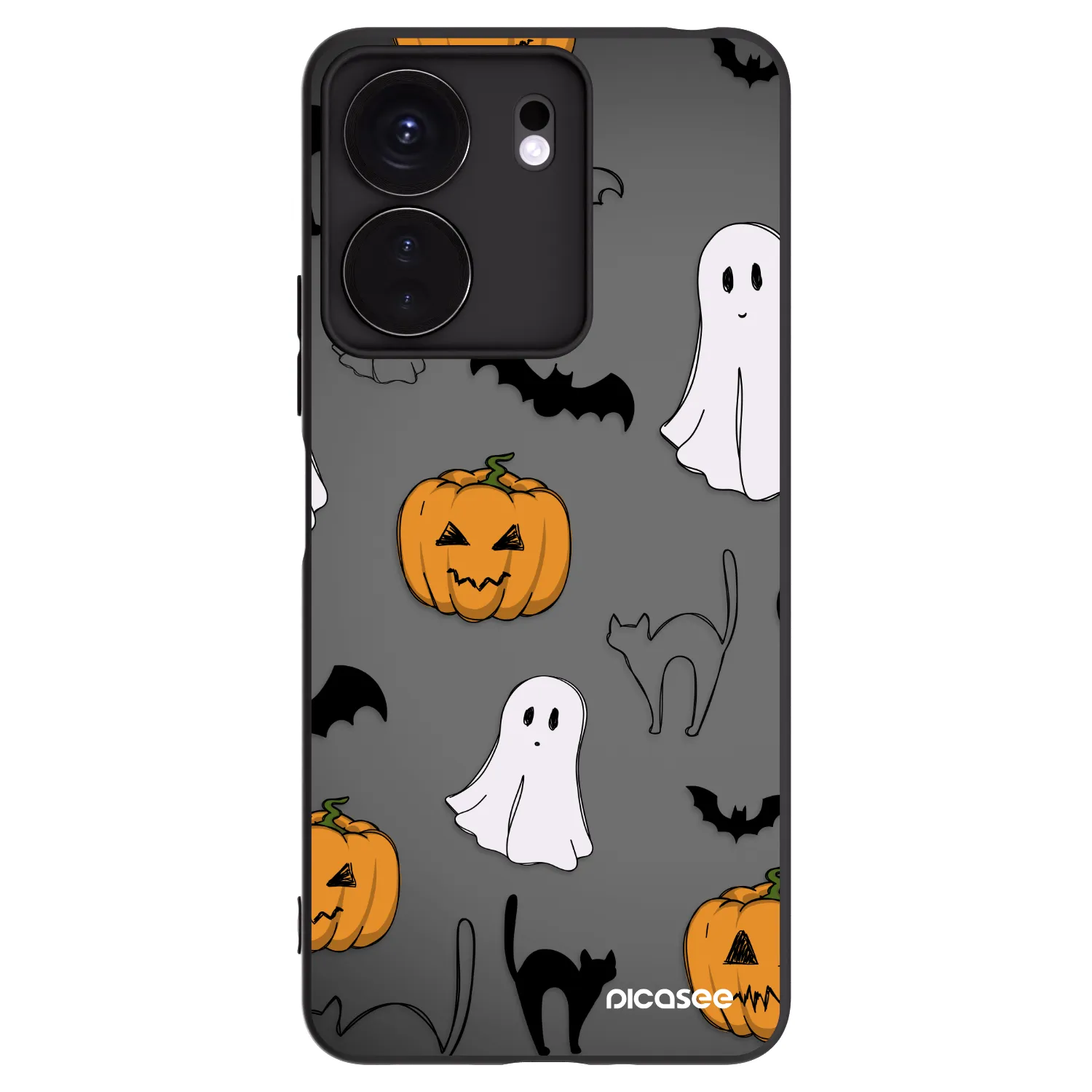 Picasee silikonski črni ovitek za Xiaomi Redmi 13C 4G - Spooky crew