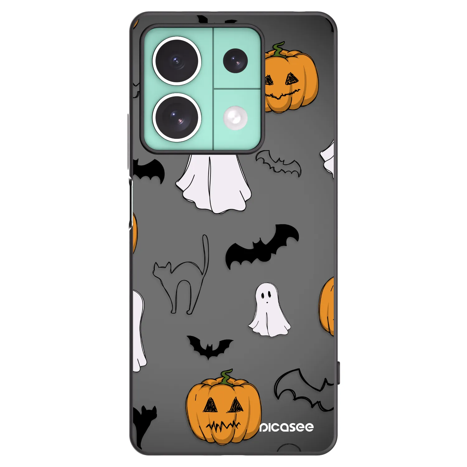 Picasee silikonski črni ovitek za Xiaomi Redmi Note 13 5G - Spooky crew