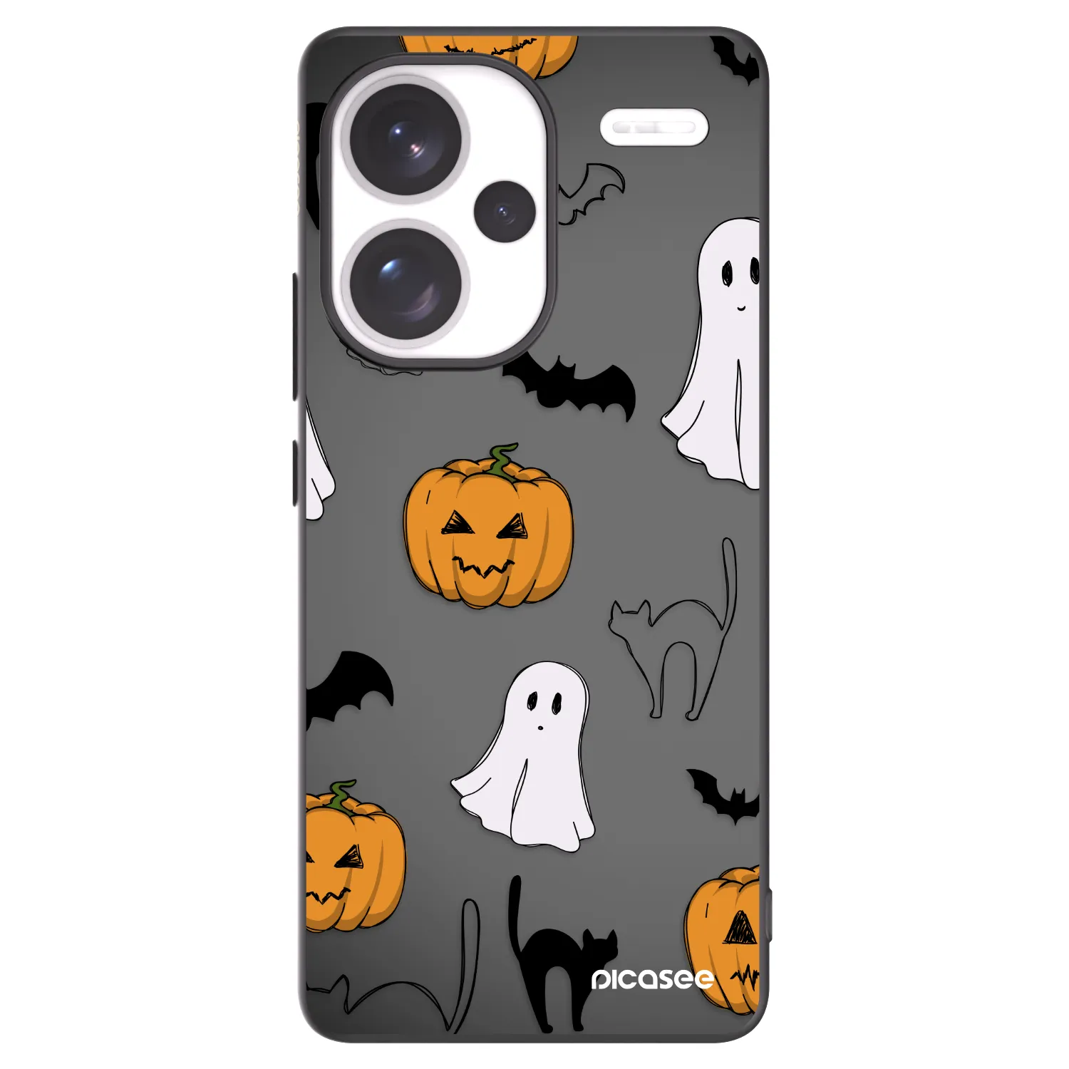 Picasee silikonski črni ovitek za Xiaomi Redmi Note 13 Pro+ 5G - Spooky crew