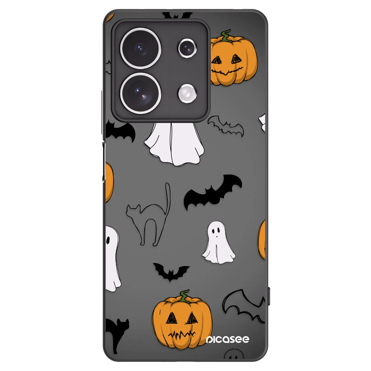 Picasee silikonski črni ovitek za Xiaomi Redmi Note 13 4G - Spooky crew