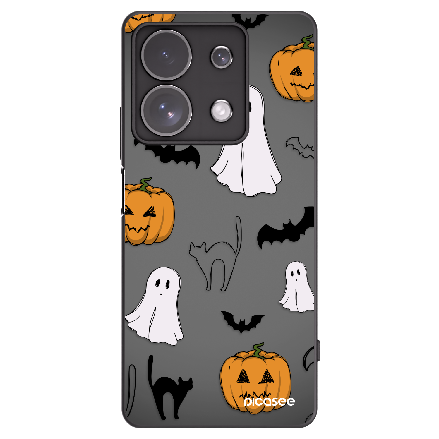 Picasee silikonski črni ovitek za Xiaomi Redmi Note 13 Pro 4G - Spooky crew