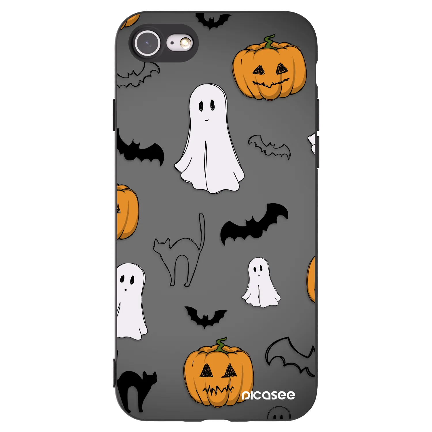 Picasee silikonski črni ovitek za Apple iPhone 8 - Spooky crew