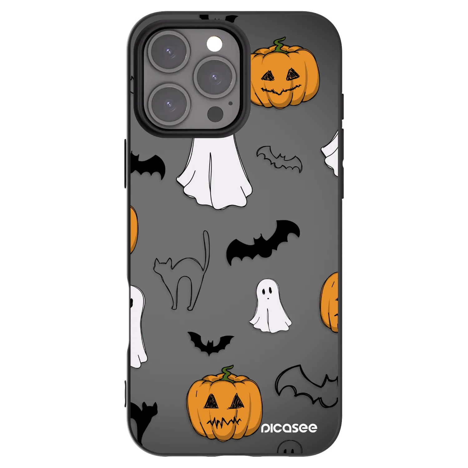 Picasee silikonski črni ovitek za Apple iPhone 16 Pro Max - Spooky crew