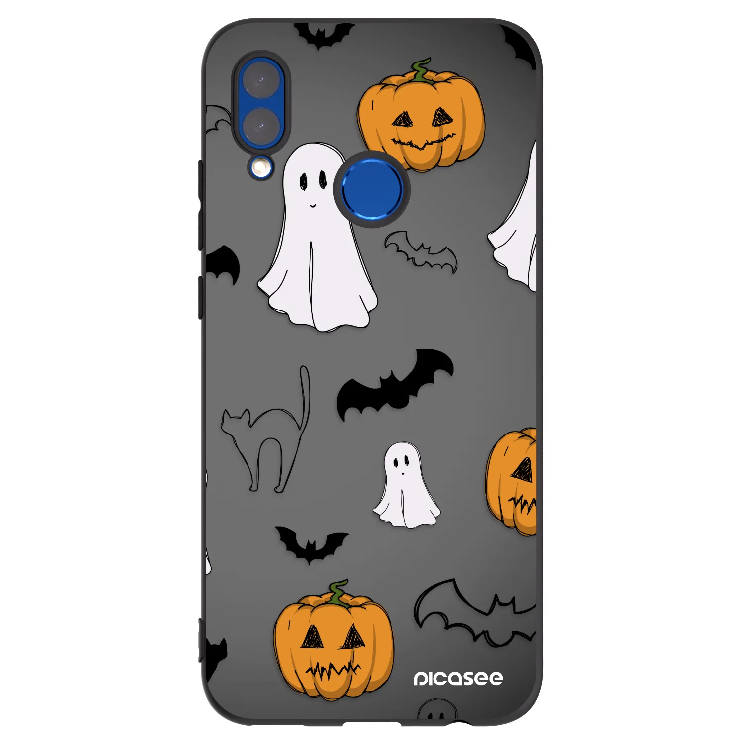 Picasee silikonski črni ovitek za Huawei P Smart 2019 - Spooky crew