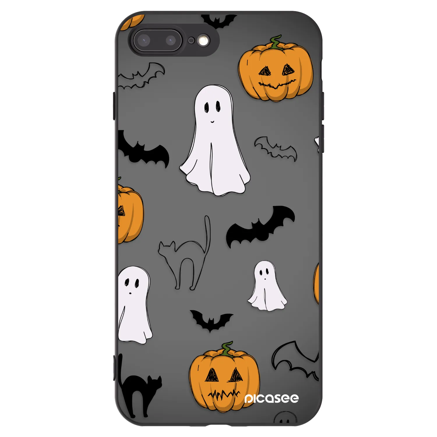 Picasee silikonski črni ovitek za Apple iPhone 8 Plus - Spooky crew