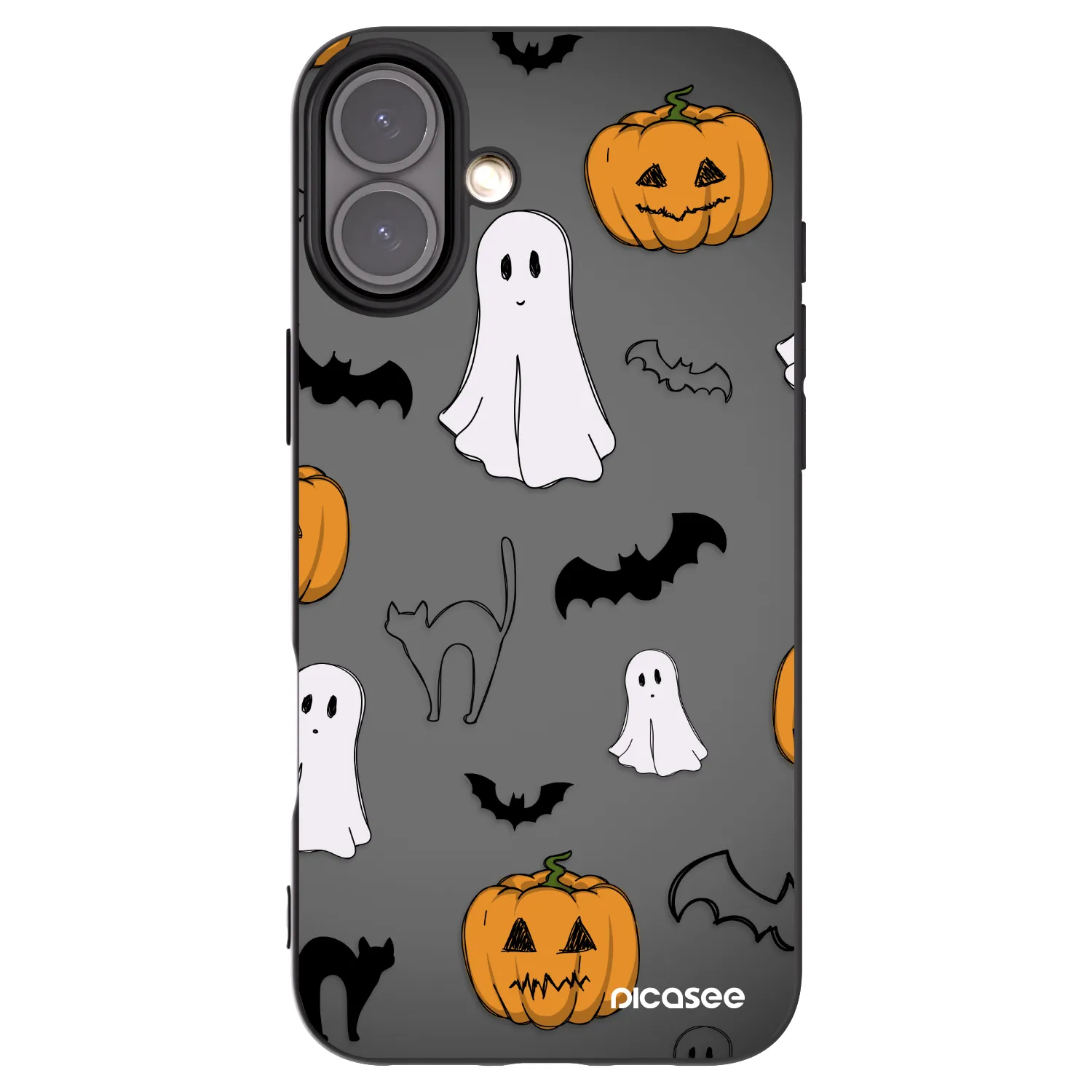 Picasee silikonski črni ovitek za Apple iPhone 16 Plus - Spooky crew