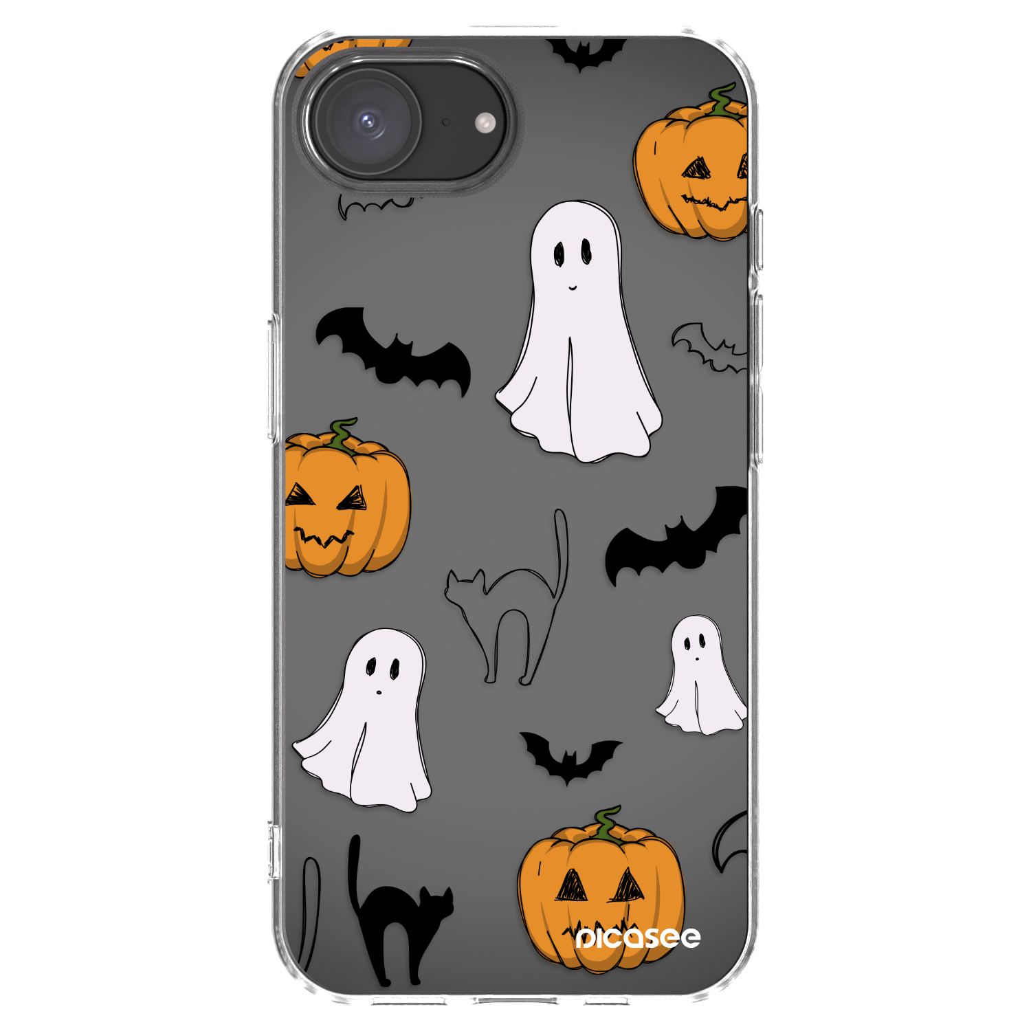 Picasee silikonski prozorni ovitek za Apple iPhone 16e - Spooky crew