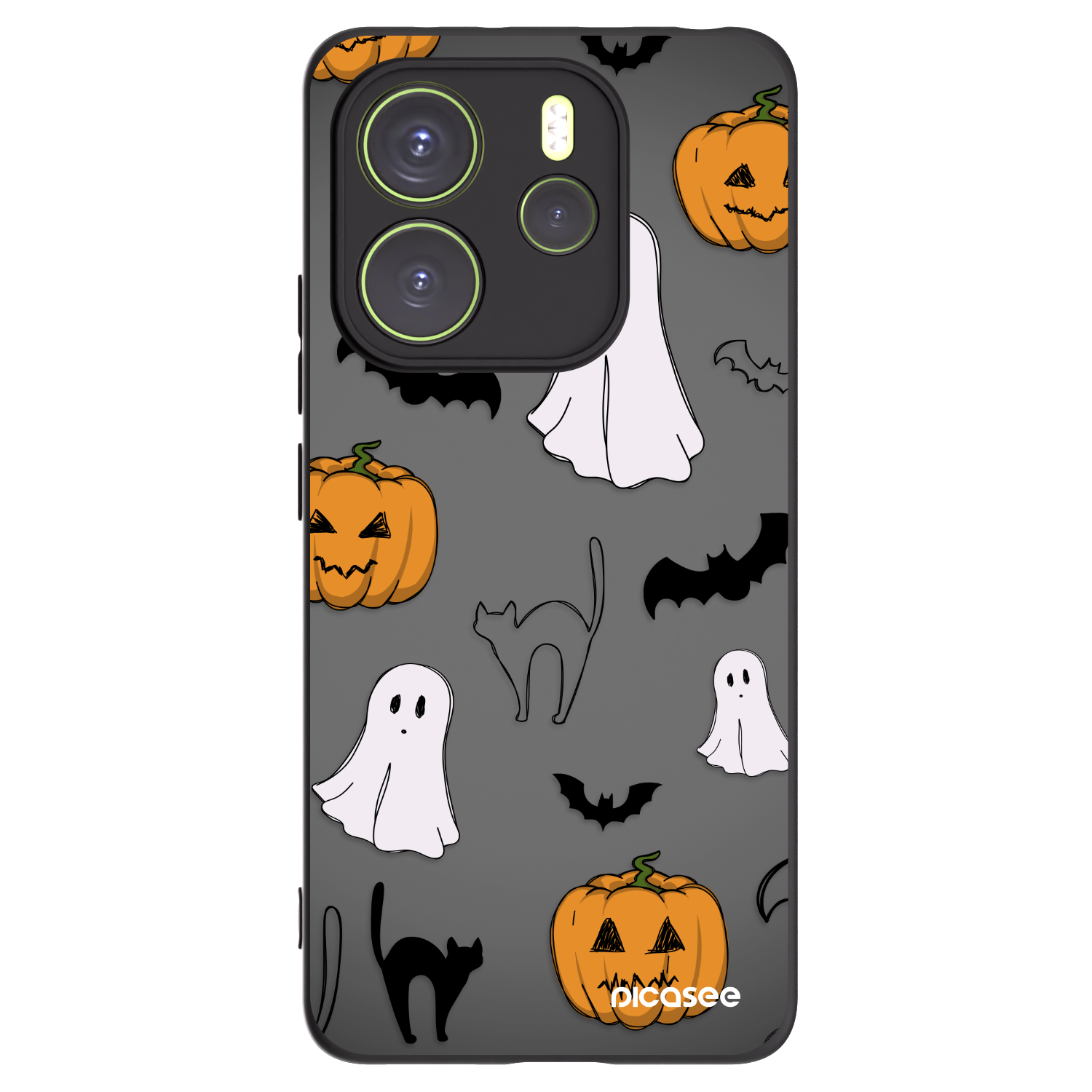 Picasee silikonski črni ovitek za Xiaomi Redmi Note 14 4G - Spooky crew