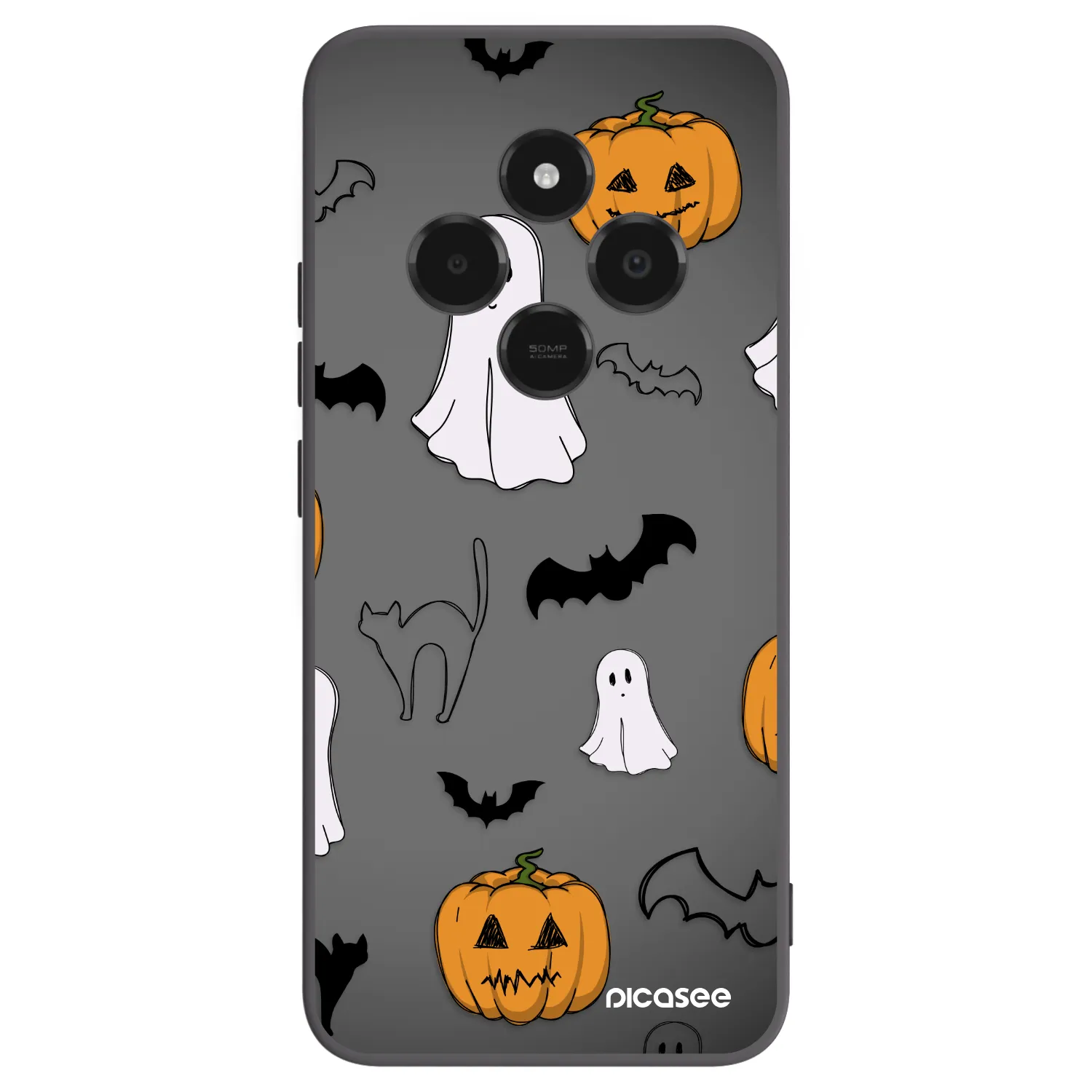 Picasee silikonski črni ovitek za Xiaomi Poco C75 - Spooky crew