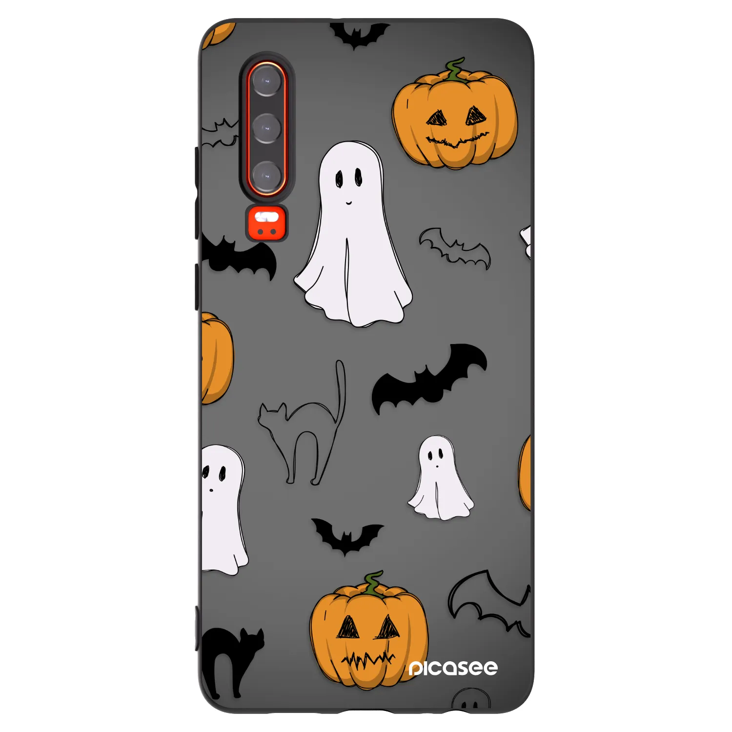 Picasee silikonski črni ovitek za Huawei P30 - Spooky crew