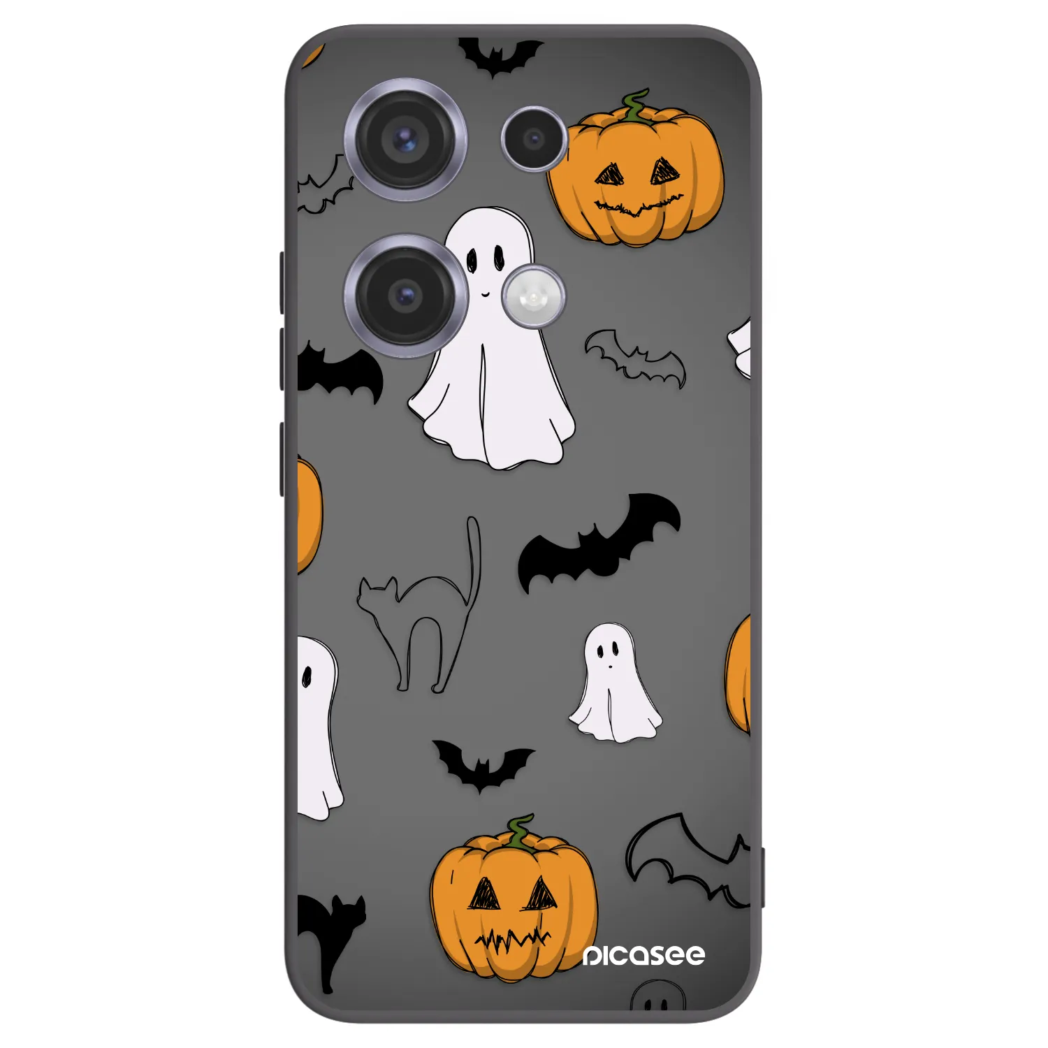 Picasee silikonski črni ovitek za Xiaomi Redmi Note 14S - Spooky crew