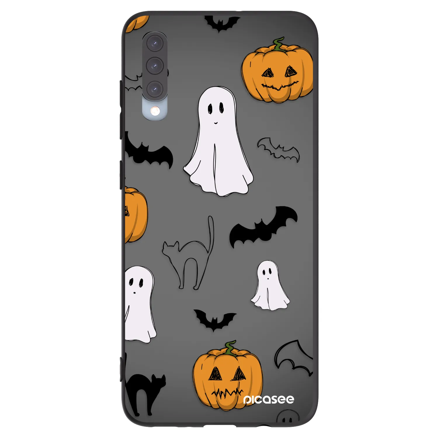 Picasee silikonski črni ovitek za Samsung Galaxy A70 A705F - Spooky crew