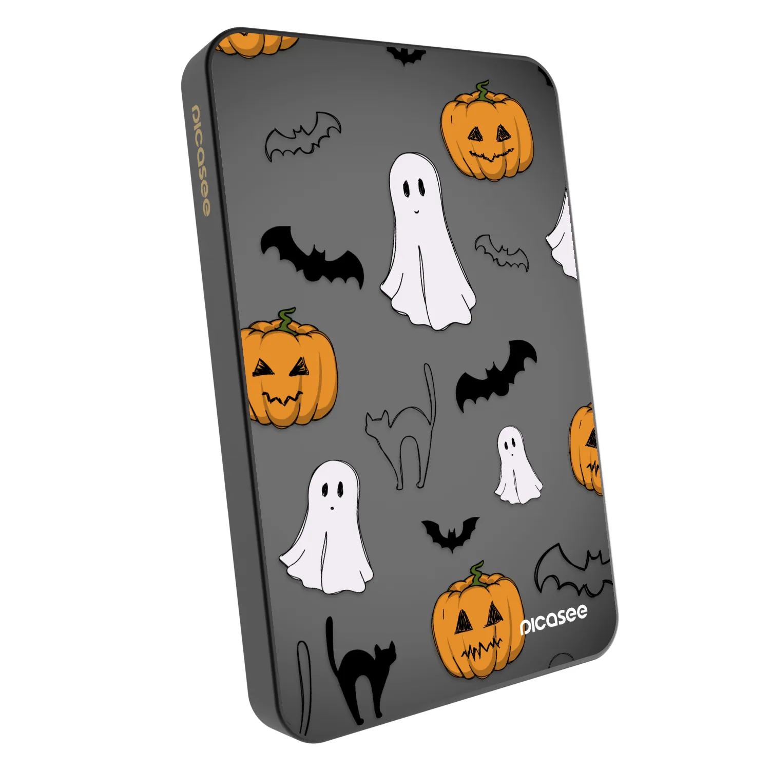 Picasee Prenosna baterija z MagSafe 5 000 mAh Siva - Spooky crew