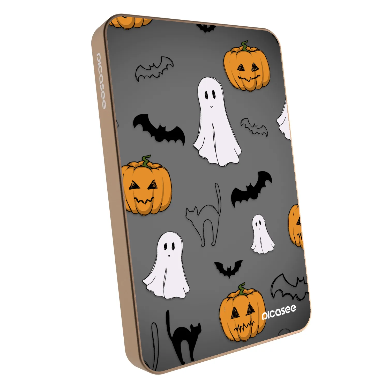 Picasee Prenosna baterija z MagSafe 5 000 mAh Zlati - Spooky crew