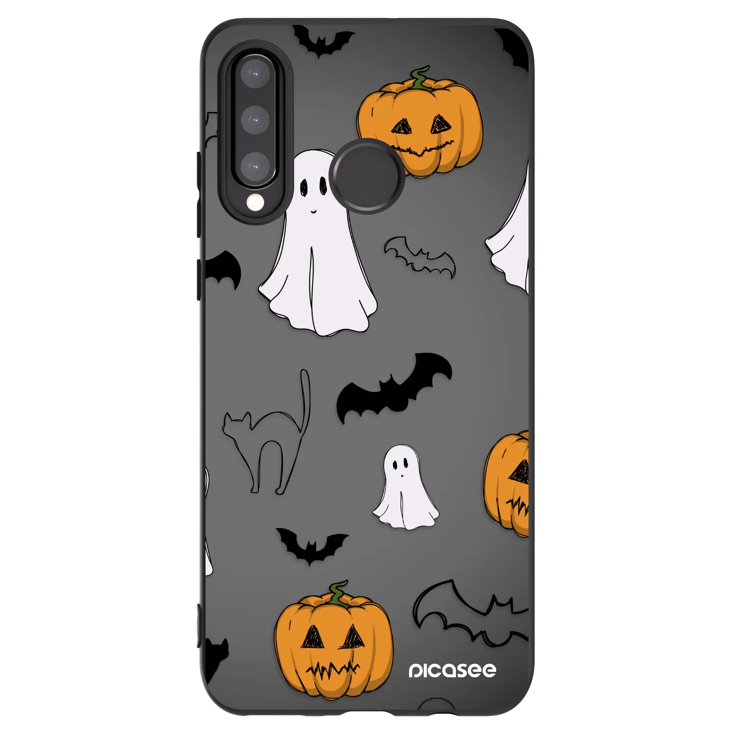 Picasee silikonski črni ovitek za Huawei P30 Lite - Spooky crew