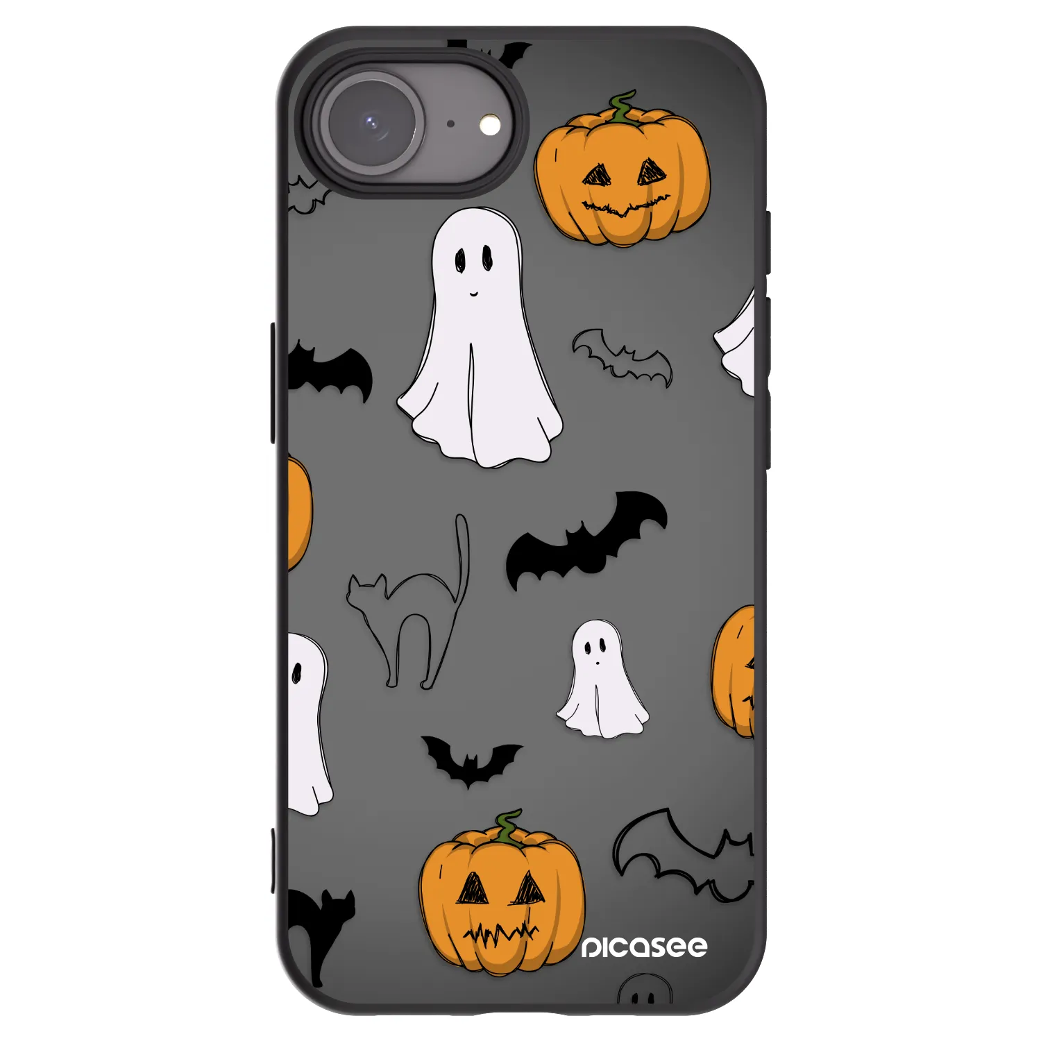 Picasee silikonski črni ovitek za Apple iPhone 17e - Spooky crew