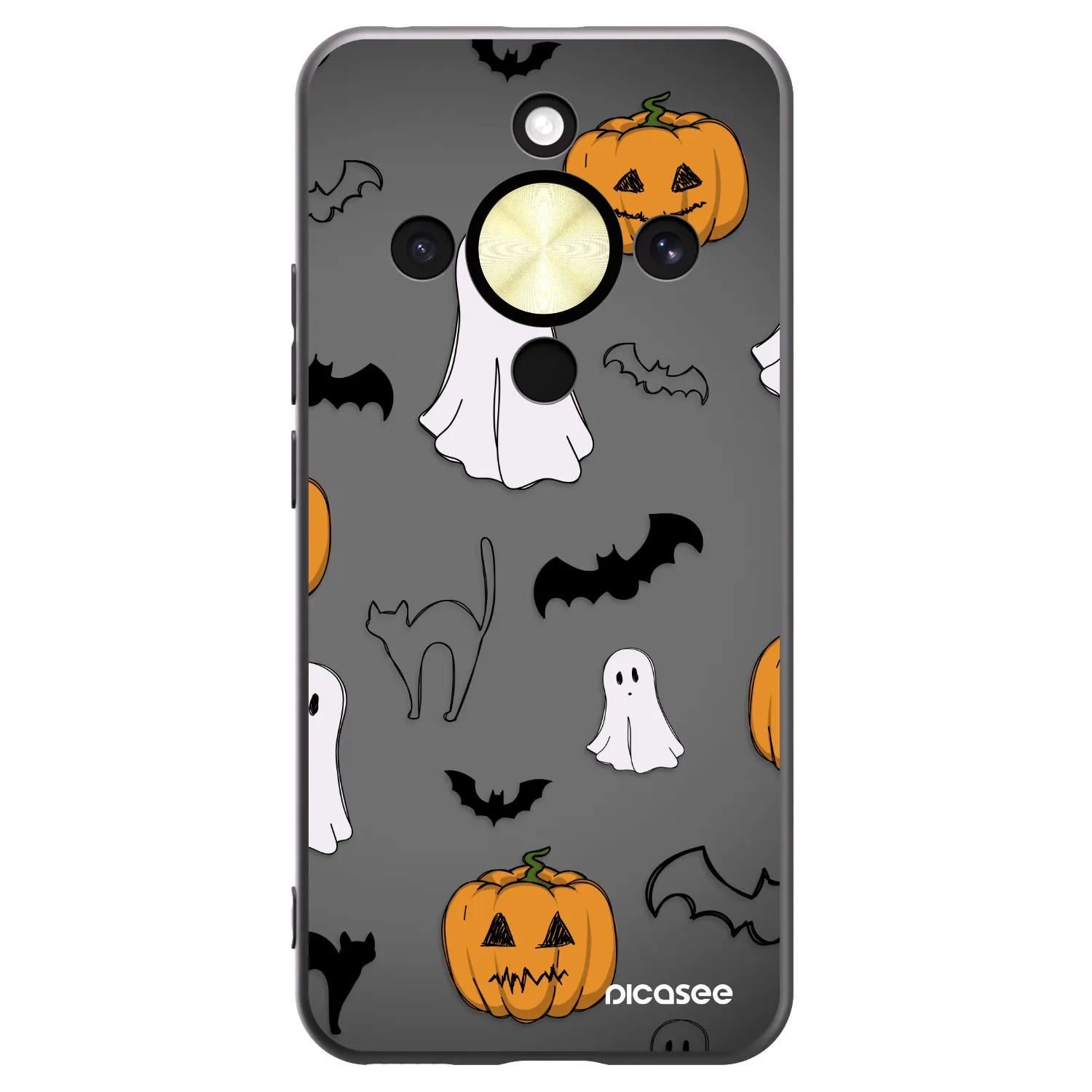 Picasee silikonski črni ovitek za Honor Magic8 Lite 5G - Spooky crew