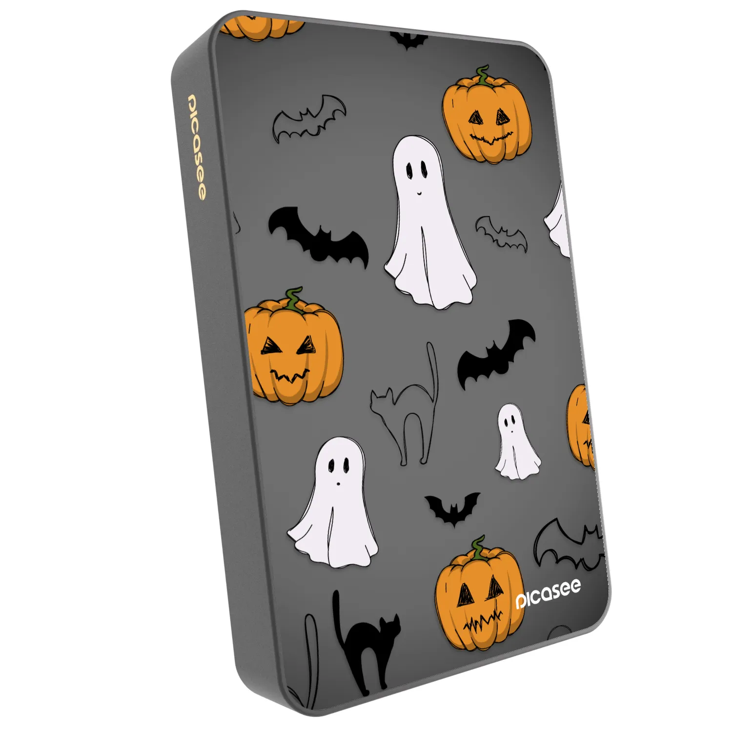 Picasee Prenosna baterija z MagSafe 10 000 mAh Siva - Spooky crew