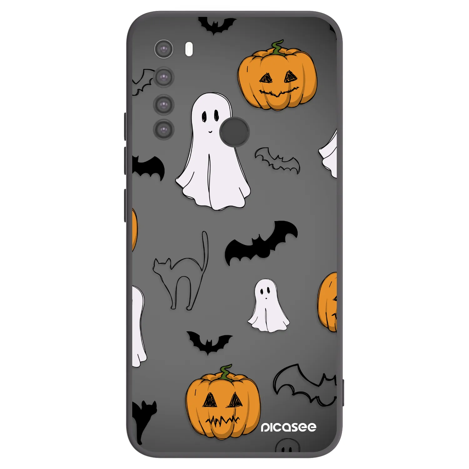 Picasee silikonski črni ovitek za Xiaomi Redmi Note 8 - Spooky crew