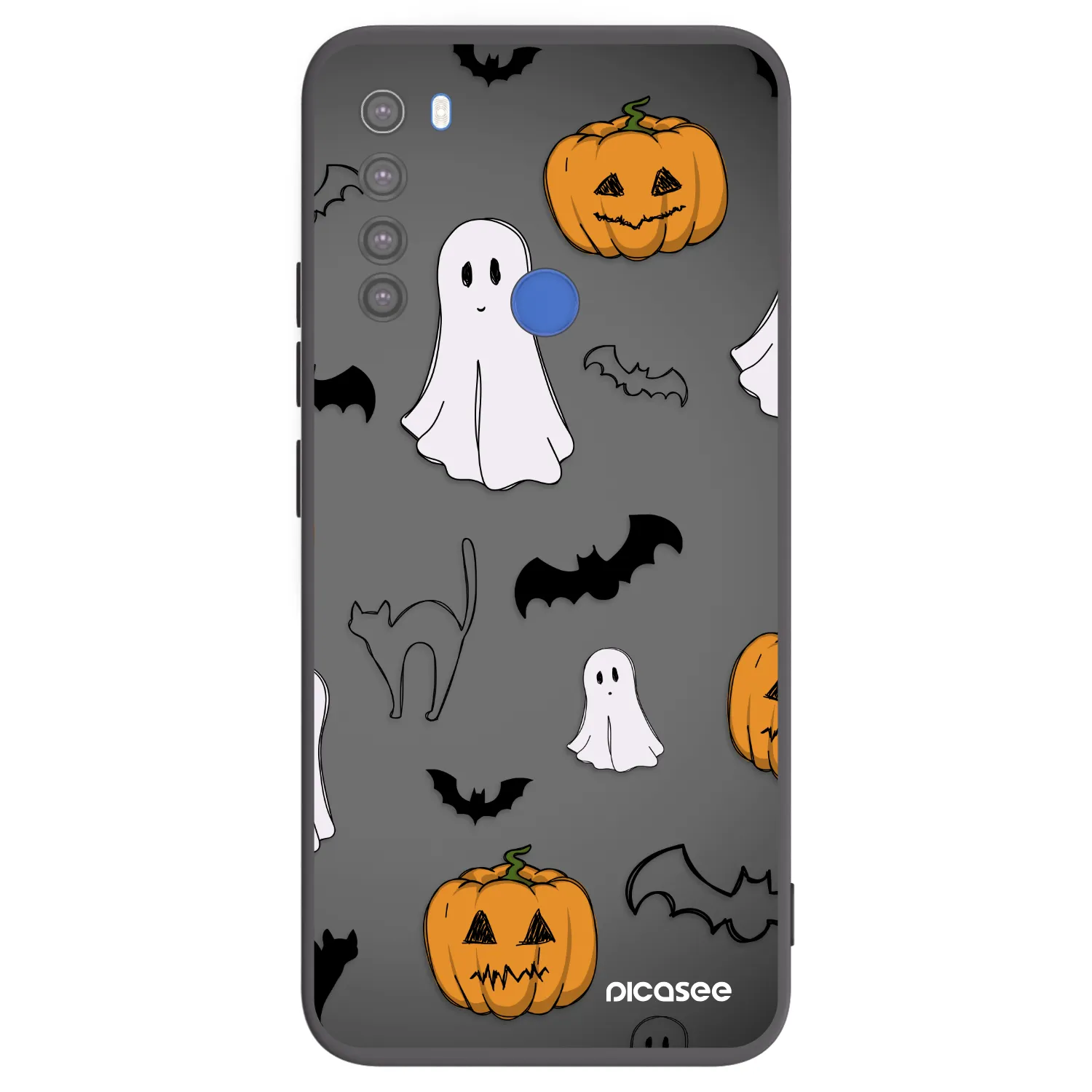 Picasee silikonski črni ovitek za Xiaomi Redmi Note 8T - Spooky crew